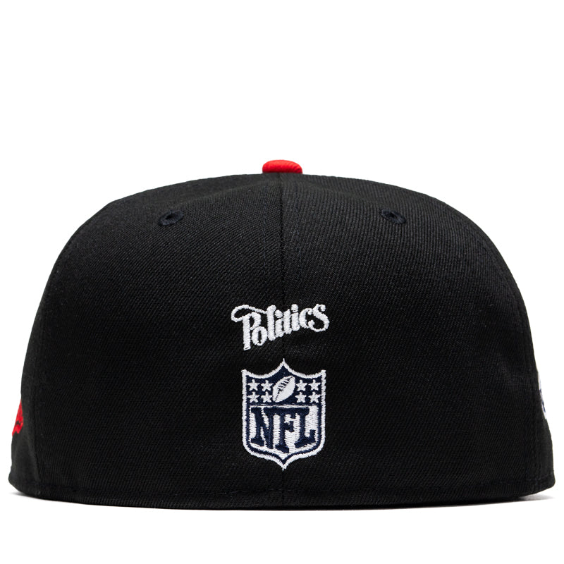 New Era x Politics Houston Texans 59FIFTY Fitted Cap - Black/Navy - Official NFL Licensed Snapback Hat for Men - Perfect for Football Games, Sports Events & Streetwear Fashion