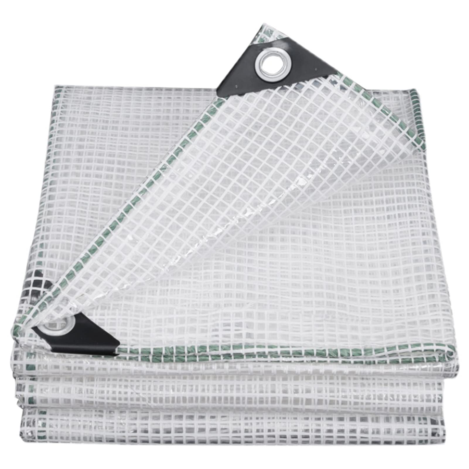 DPPAN Clear Dustproof Waterproof Thick Vinyl Tarp Cover - 4x5m/12x15ft - Tear & Cold Weather Resistant - Transparent Greenhouse Cover for Plants, Pet Hutch Roof, Outdoor Furniture Protection, Camping & Emergency Shelter