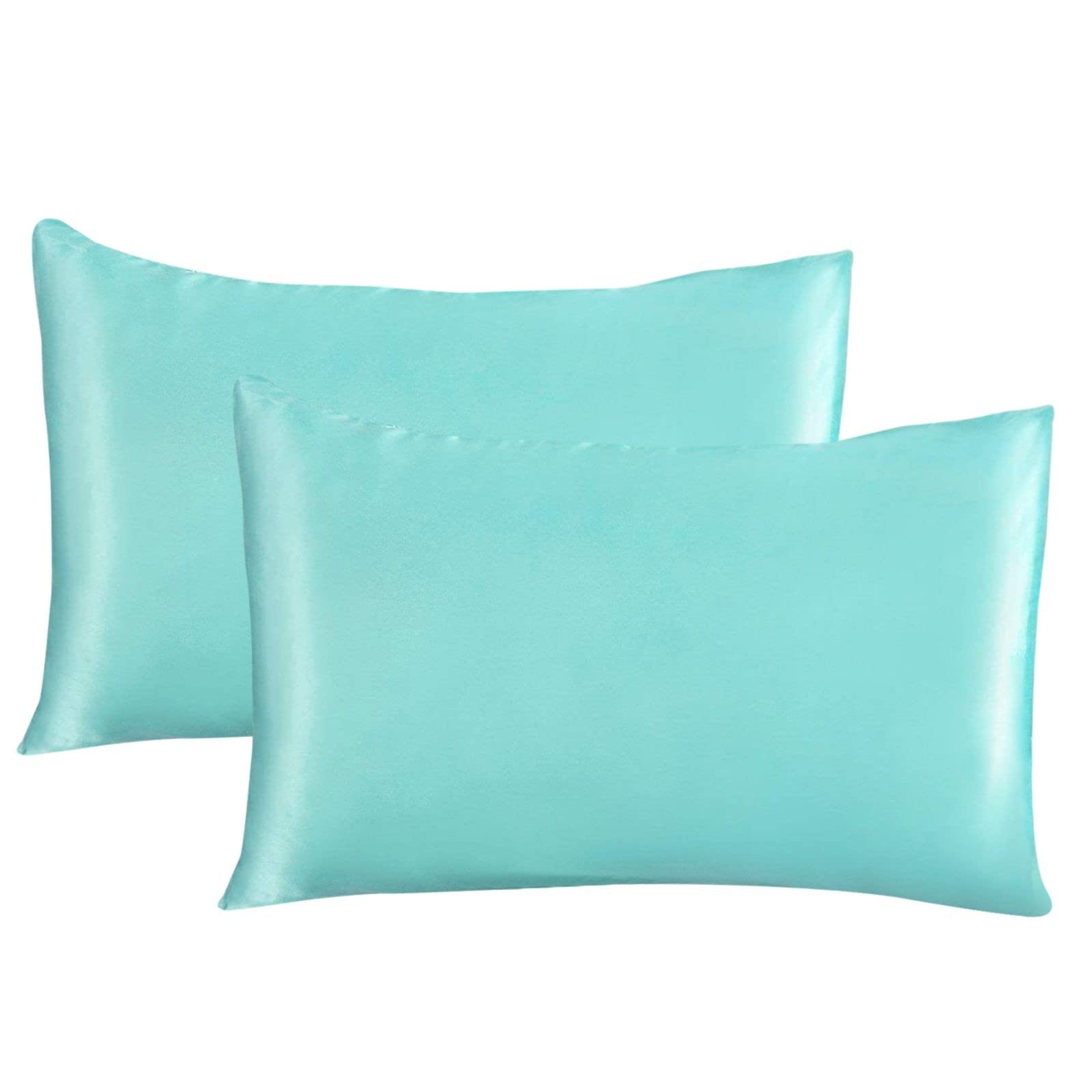 Silk Pillowcase 2 Pack - Cooling Side for Hair & Skin, Soft Breathable Smooth Silk Pillow Cover, 12x20 Inches (Green, One Size) - Perfect for Beauty Sleep & Reducing Hair Frizz