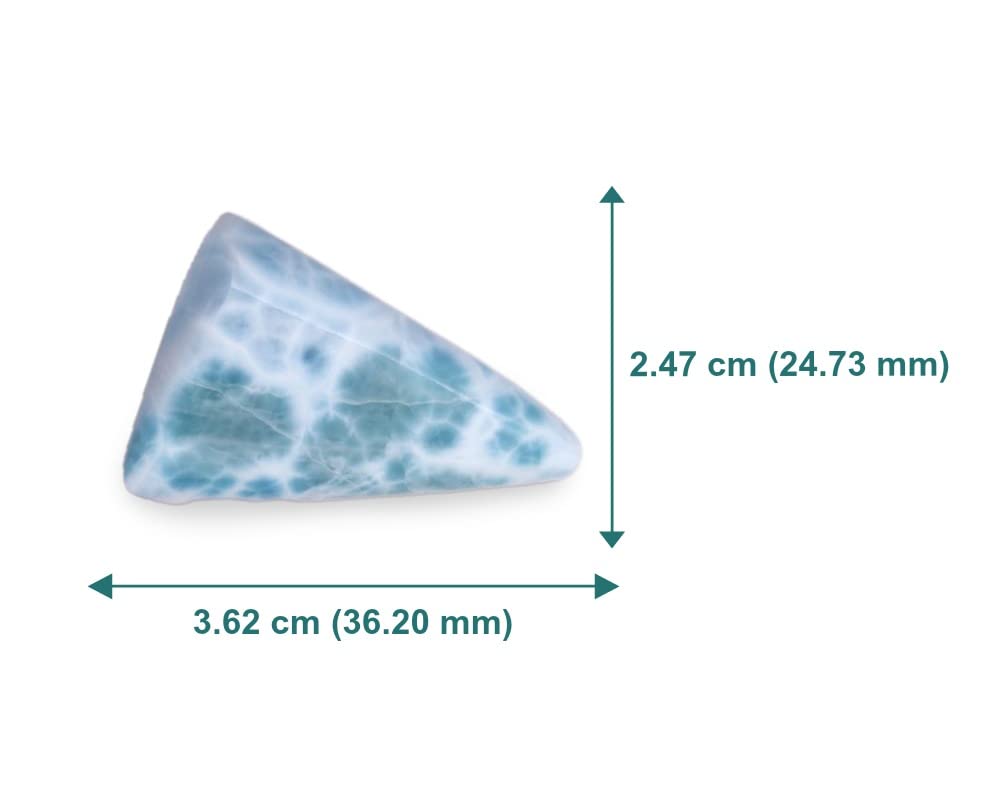 Genuine Polished Larimar Gemstone Cabochon for Jewelry Making - Perfect for Wire Wrapping, Pendants & DIY Craft Projects