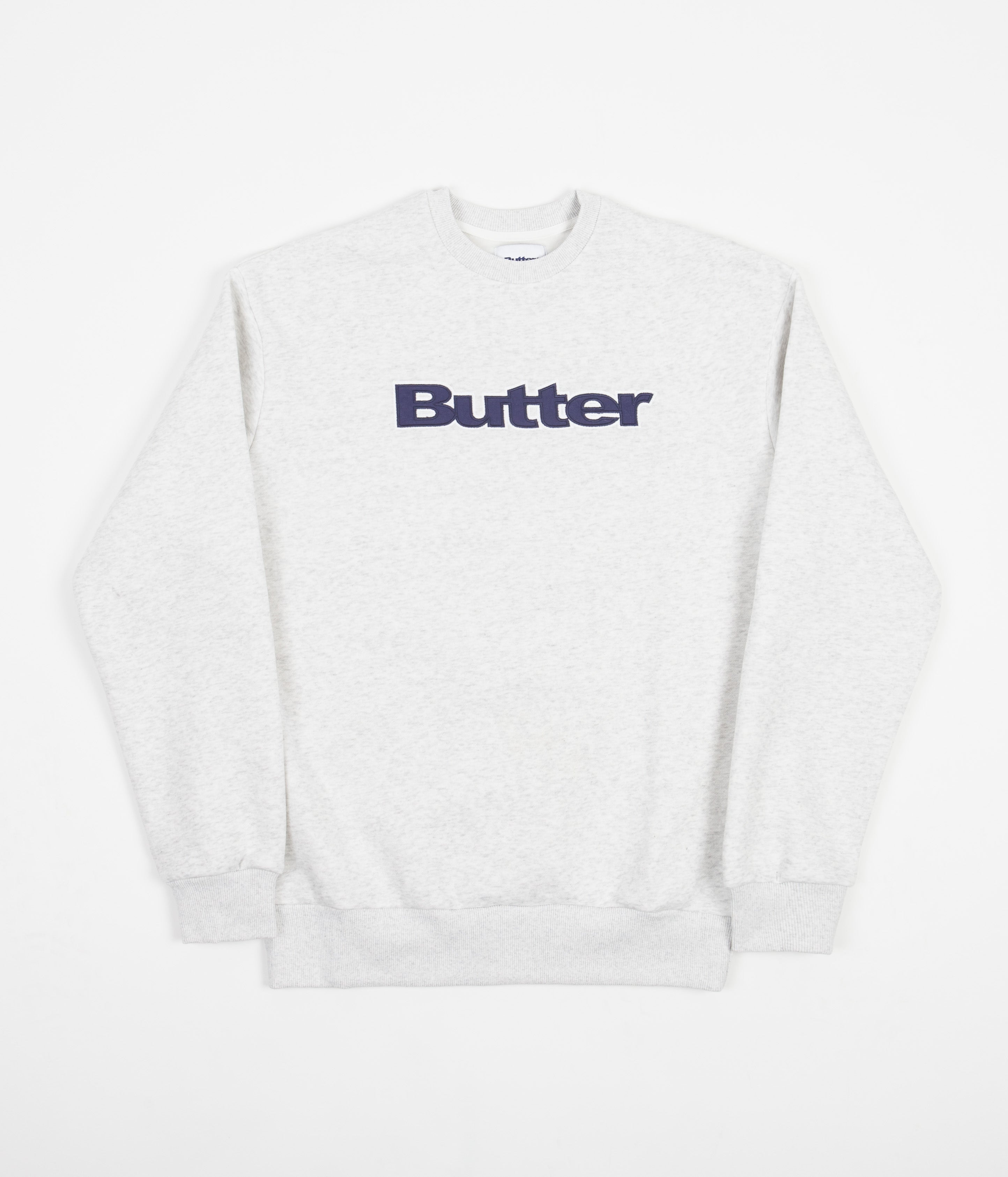 Butter Goods Logo Crewneck Sweatshirt - Ash Grey | Men's Casual Pullover Hoodie for Streetwear & Everyday Comfort