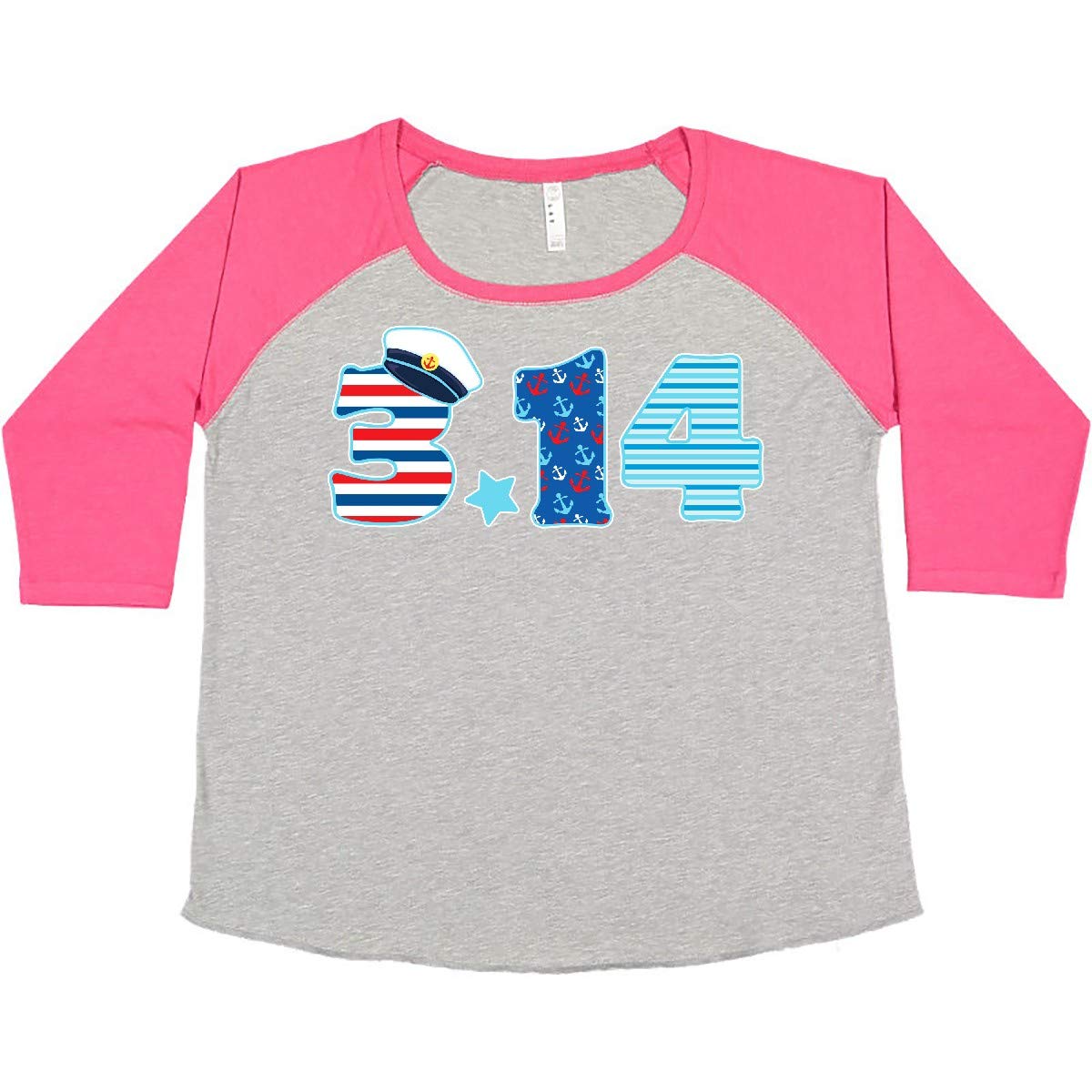 Inktastic Nautical Pi Day Sailing Numbers Women's Plus Size T-Shirt | Math & Sailing Themed Graphic Tee | Perfect for Pi Day Celebrations, Nautical Events & Casual Wear
