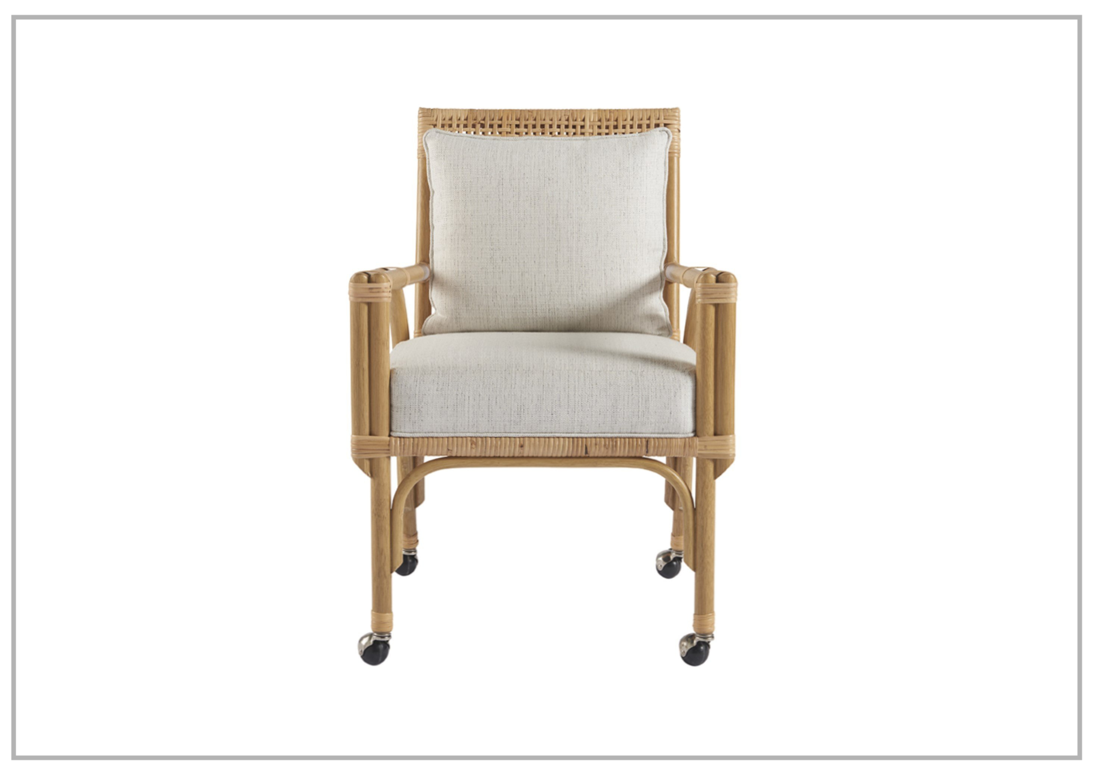 Universal Newport Dining Chair with Casters - Beige Upholstered Motion Chair for Kitchen, Dining Room & Office - Comfortable & Stylish Seating Solution