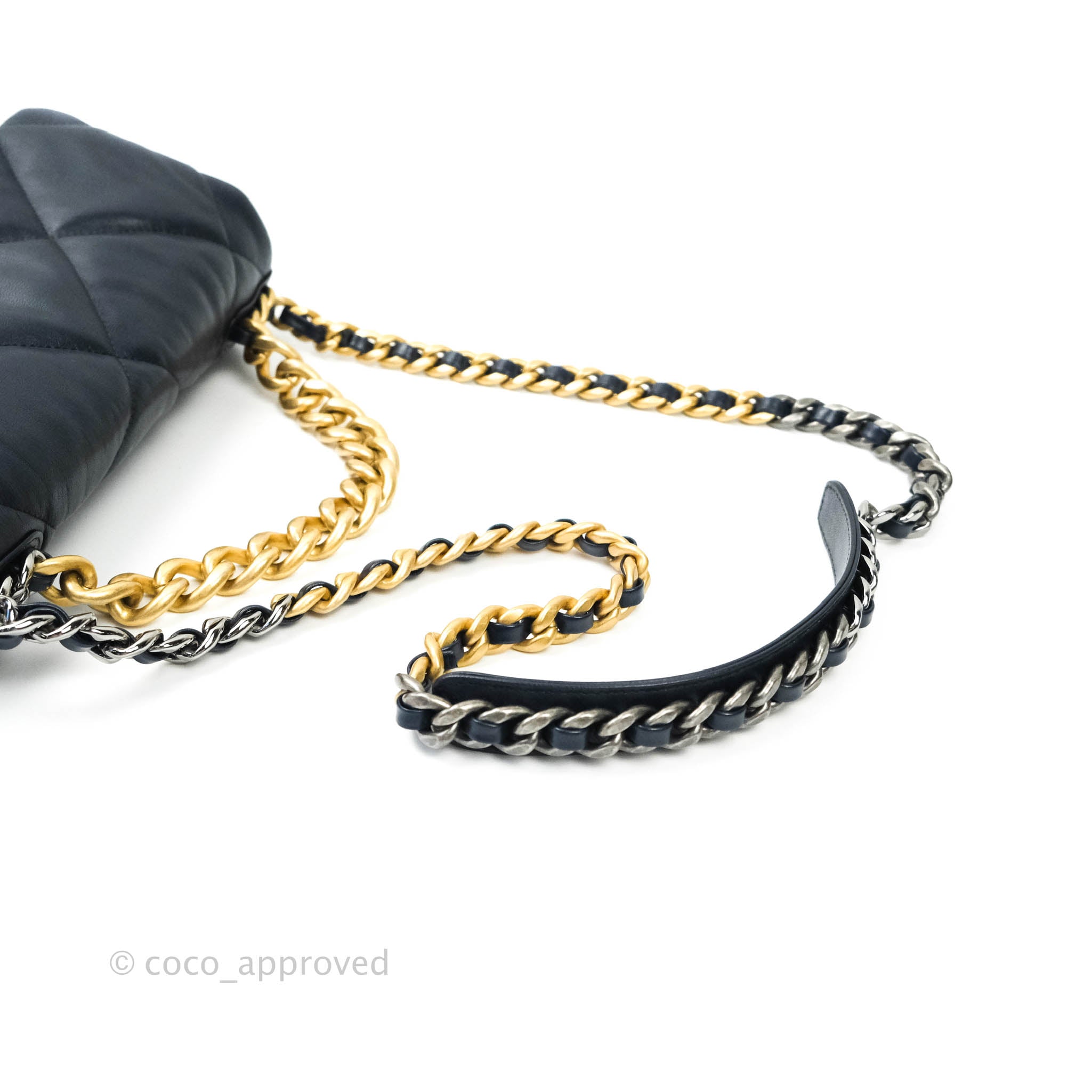 Chanel 19 Medium Flap Bag in Navy Goatskin Leather with Mixed Hardware - Luxury Designer Handbag for Women, Perfect for Work, Travel & Evening Events