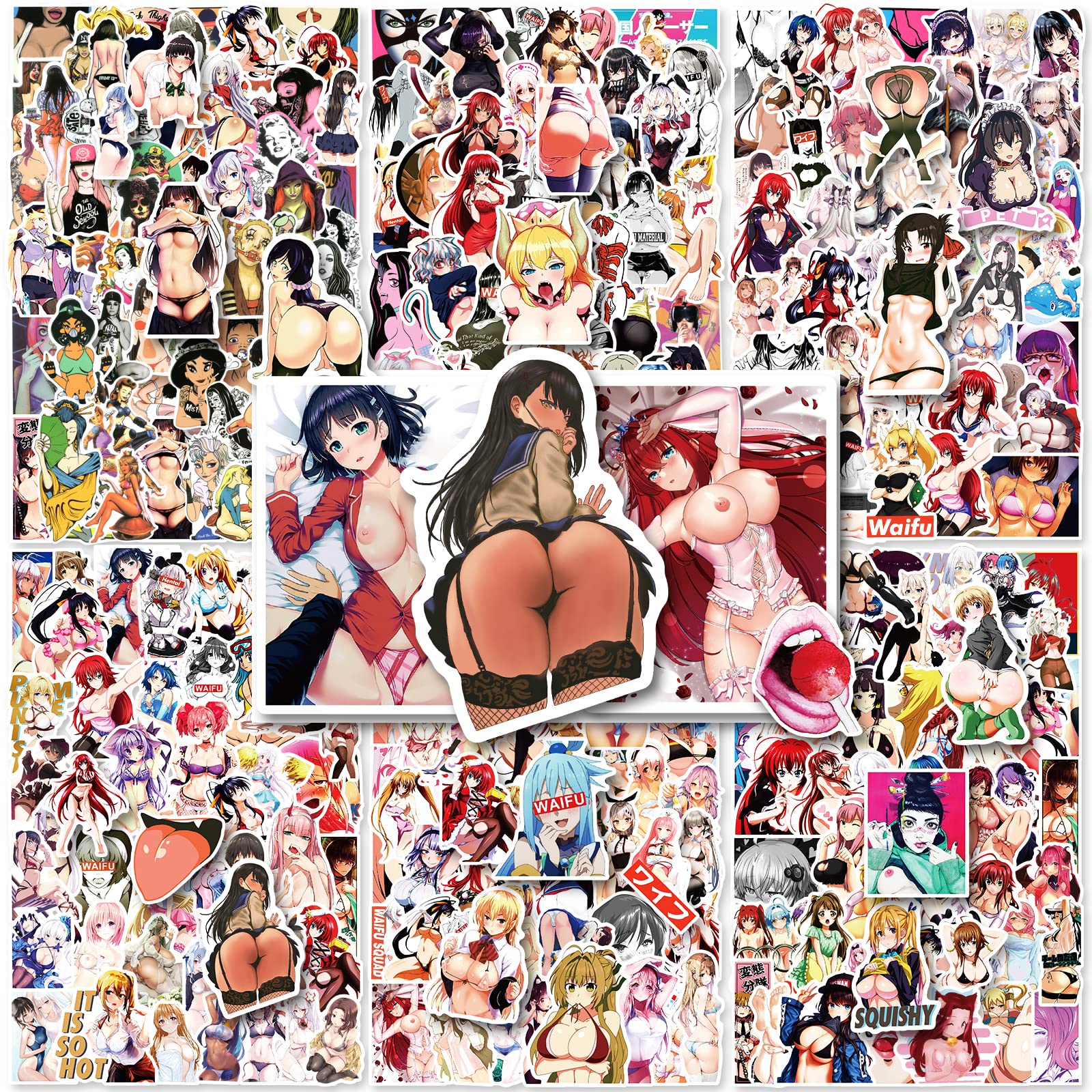 500pcs Anime Waifu Stickers for Adults - Sexy Girl, Dirty & Uncensored Decals for Water Bottles, Cars & PS5 - Perfect for Laptop Decor, Gaming Setup & Personalizing Your Belongings