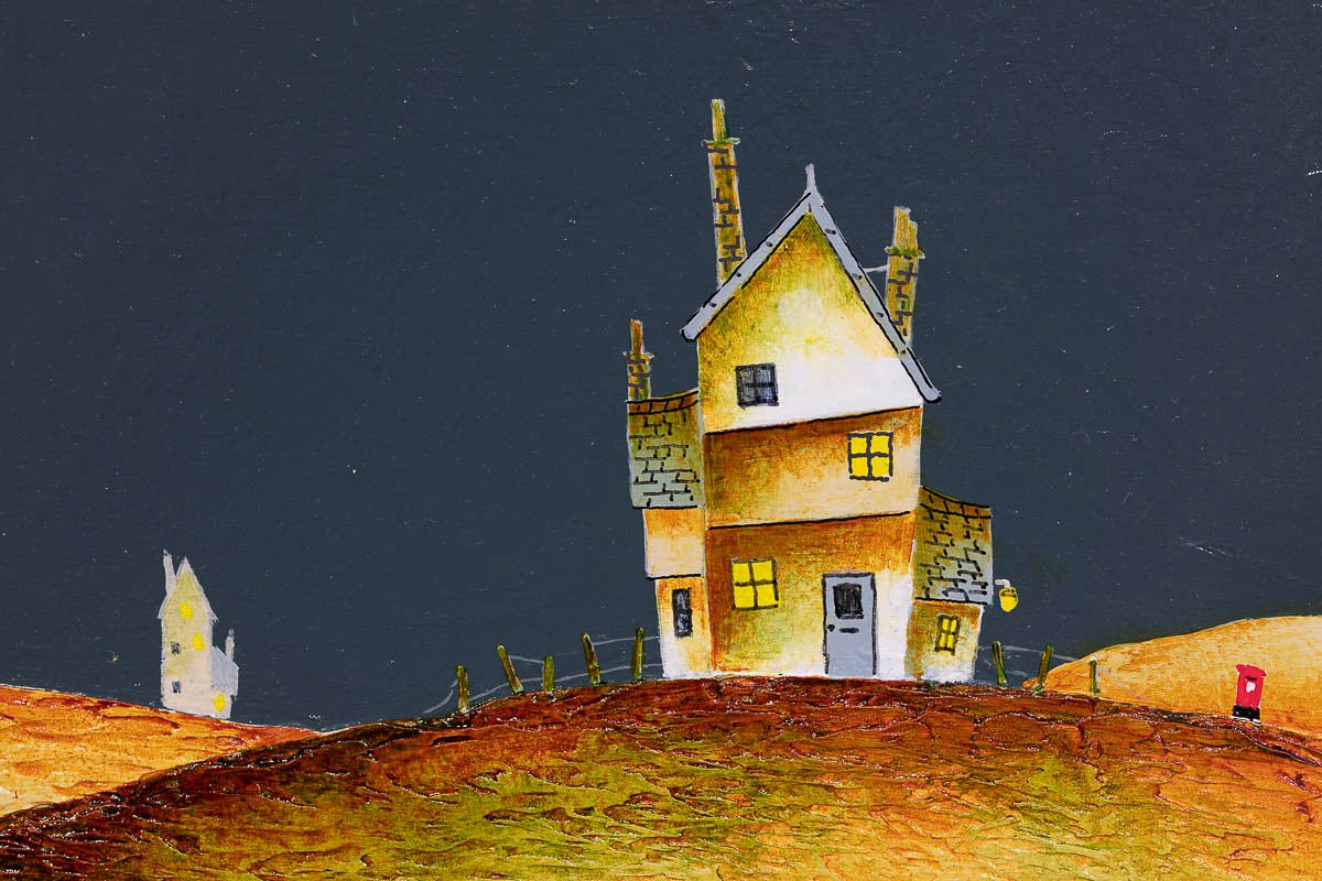 Full Moon on the Horizon - Original Artwork for Home & Office Decor | Wall Art for Living Room, Bedroom, or Gift