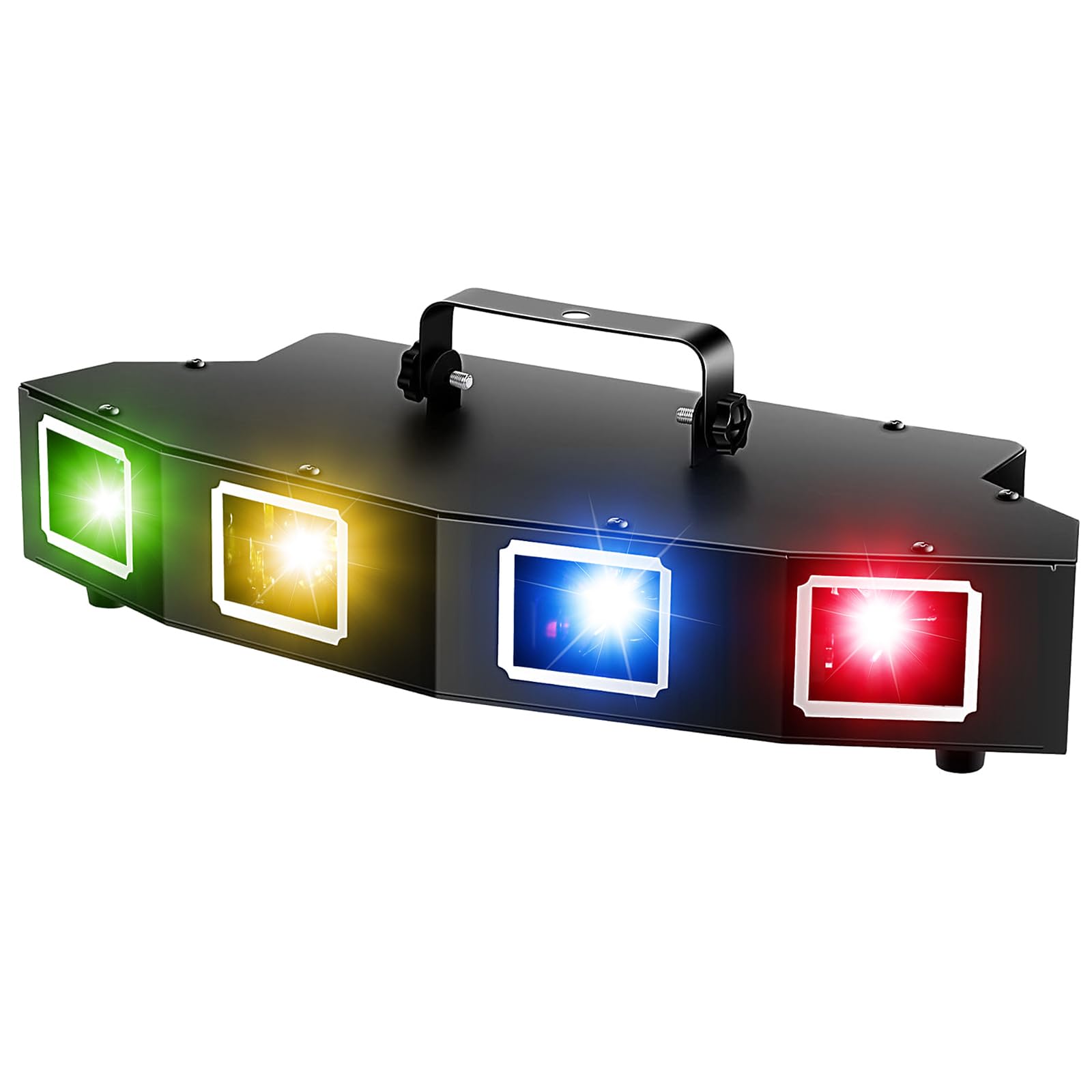 U'King DJ Laser Lights - 4 Beam RGBY LED Party Light with Sound Activation & DMX Control | Perfect for Dance Parties, Birthday Events, Bars, Pubs & Stage Lighting