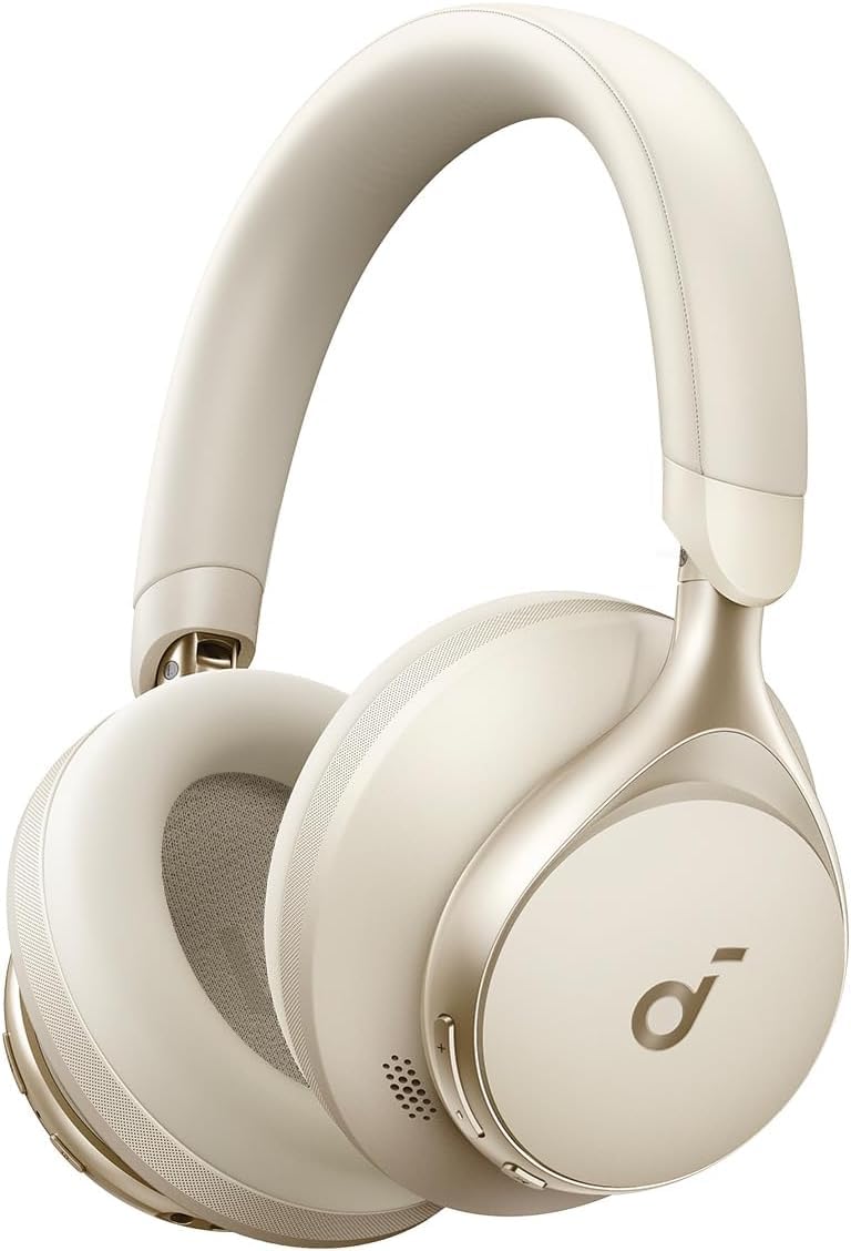 Anker Soundcore Space One Active Noise Cancelling Wireless Headphones - 2X Stronger Voice Reduction, 40H ANC Playtime, Hi-Res LDAC Audio, Bluetooth 5.3, App Control, Clear Calls (Renewed) - Perfect for Travel, Work & Commuting