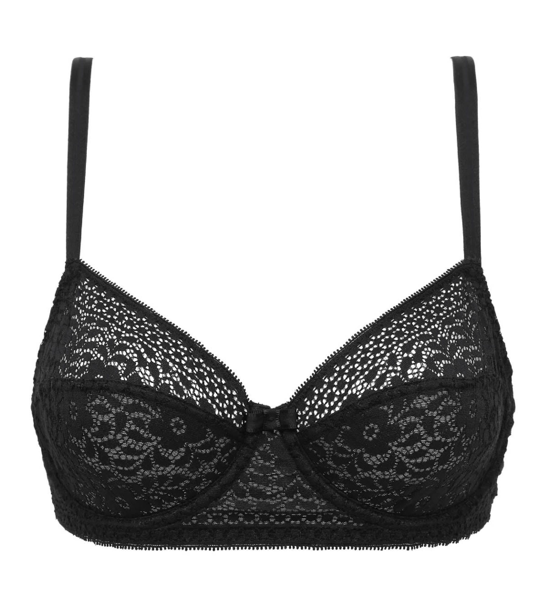 Recycled Floral Lace Underwire Bra - Black | Comfortable & Supportive for Everyday Wear & Special Occasions