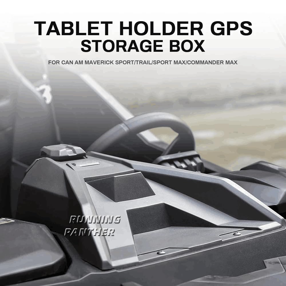 RUNNING PANTHER Universal Electronic Device Holder for Can Am Commander & Maverick Models - Secure GPS, Tablet, Phone, iPad Mount with Storage Box (Fits Sport/Trail/Sport MAX) | Durable Replacement for OEM #715005212 | Perfect for Off-Road Adventures & Navigation