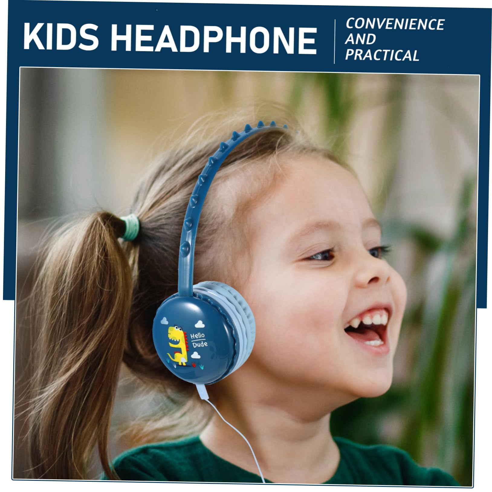Veemoon Kids Headphones with Soft Breathable Ear Pads - Dinosaur Design for Girls & Boys - Comfortable for School, Travel, Gaming, Online Classes & Home Use