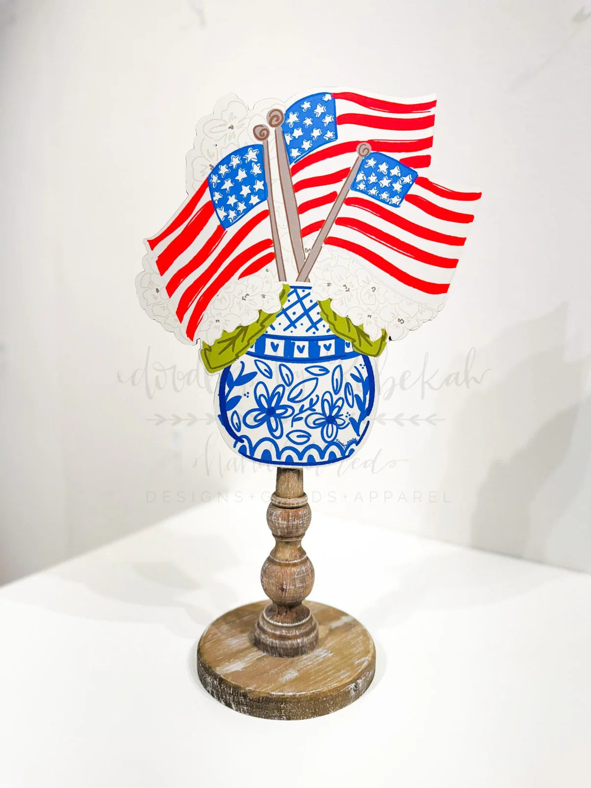 4th of July Hydrangea Topper - Patriotic Floral Decor for Independence Day - Perfect for Table Centerpieces, Party Decorations & Outdoor Celebrations
