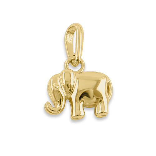 14K Solid Yellow Gold Small Elephant Pendant Necklace - Dainty Animal Jewelry Gift for Women, Perfect for Birthday, Anniversary & Everyday Wear