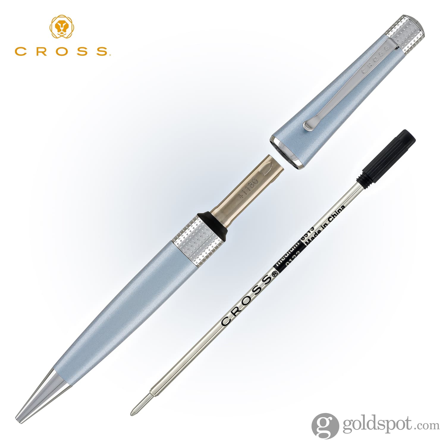Premium Cross Beverly Ballpoint Pen - Light Blue Elegant Writing Instrument for Office, School & Gift Giving