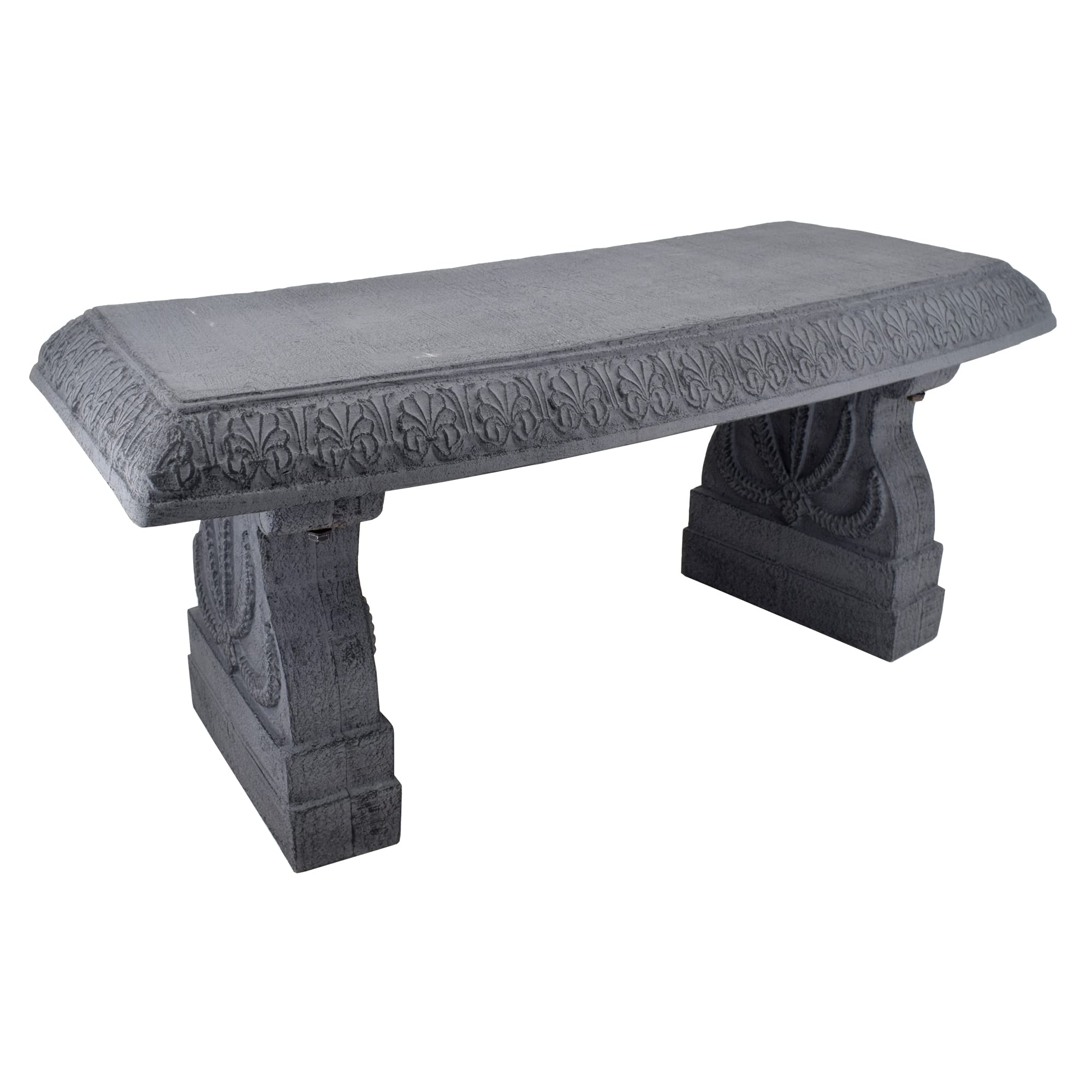 Arcadia Garden Products BE02 Fiberclay Outdoor Bench - Weather-Resistant Gray Patio Seating for Garden, Front Porch, Park & Backyard - Perfect for Relaxing, Entertaining & Outdoor Decor
