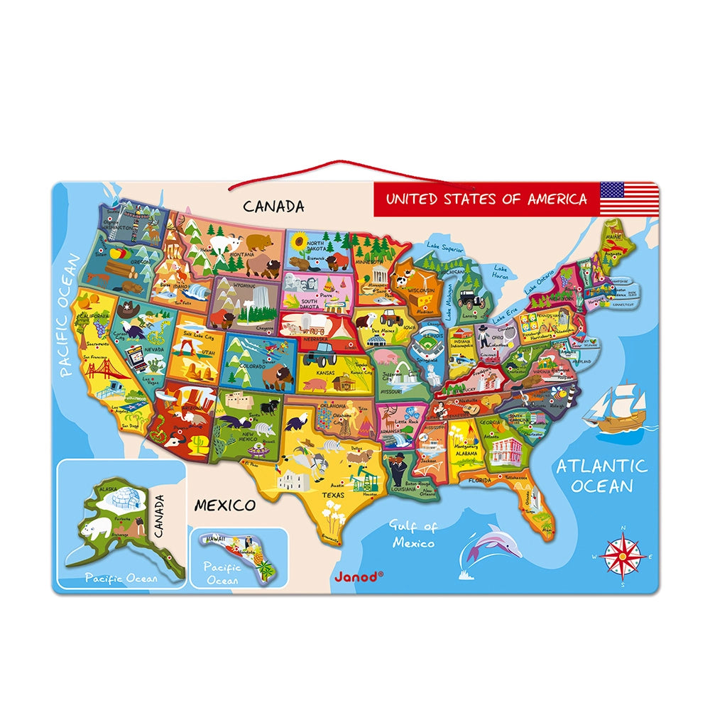 USA Magnetic Map for Refrigerator - Perfect for Home, Office & Classroom Geography Learning & Decor
