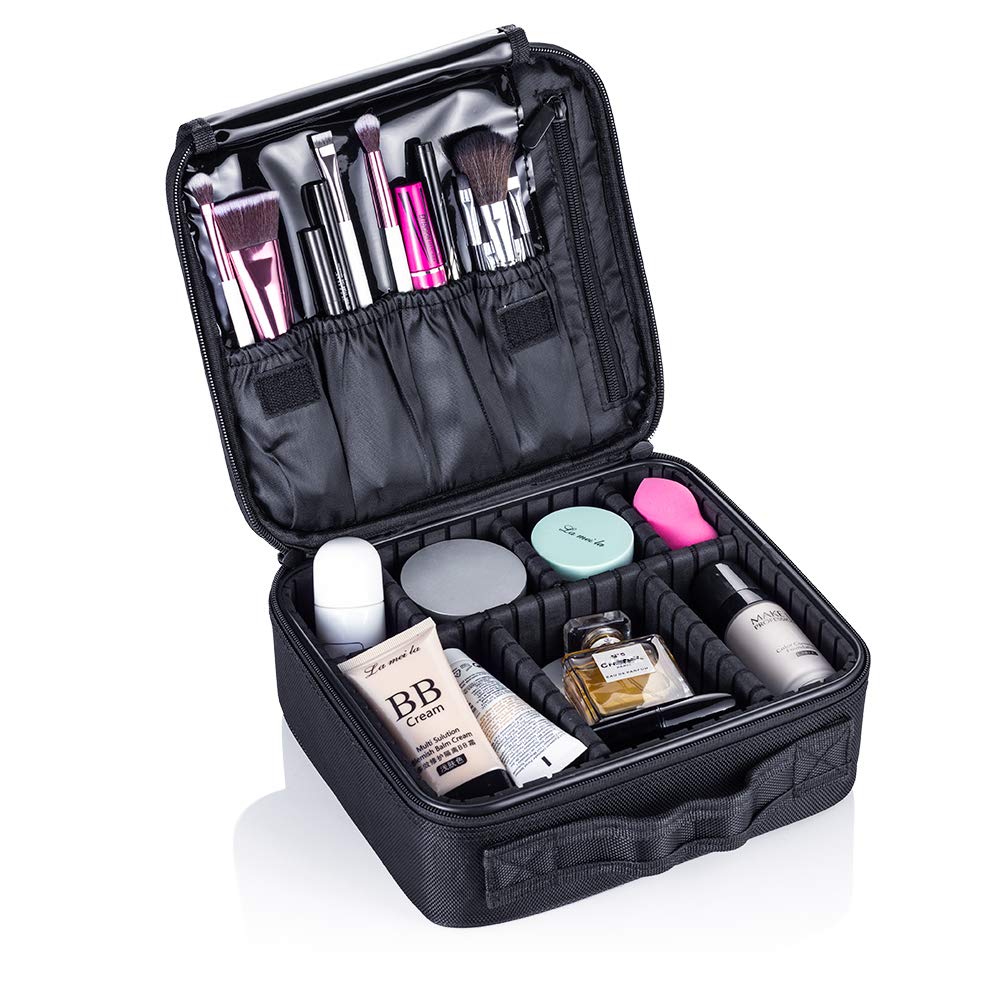 Hanye Travel Makeup Case - Portable Cosmetic Organizer Bag with Adjustable Dividers, Large Capacity for Makeup Brushes & Cosmetics | Perfect for Travel, Home Storage & Professional Makeup Artists