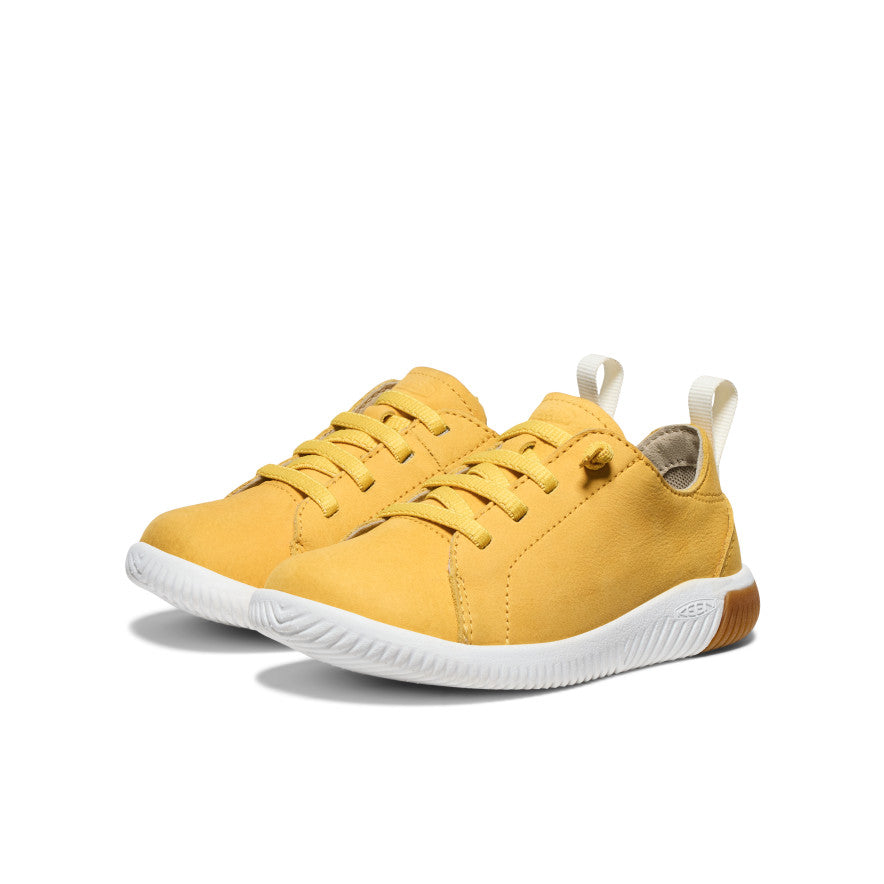 KNX Leather Sneakers for Toddlers & Little Kids - Daffodil Yellow & Star White | Comfortable Casual Shoes for Playground, Preschool & Everyday Wear