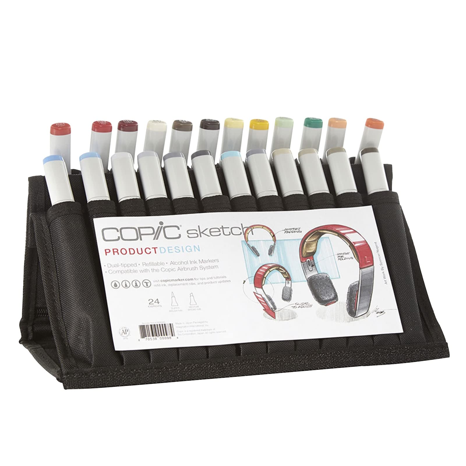 Copic Markers 24 Colors - Professional Sketching & Product Design Art Markers for Artists, Illustrators, Designers | Perfect for Sketching, Manga, Fashion Design & Wallet Illustration