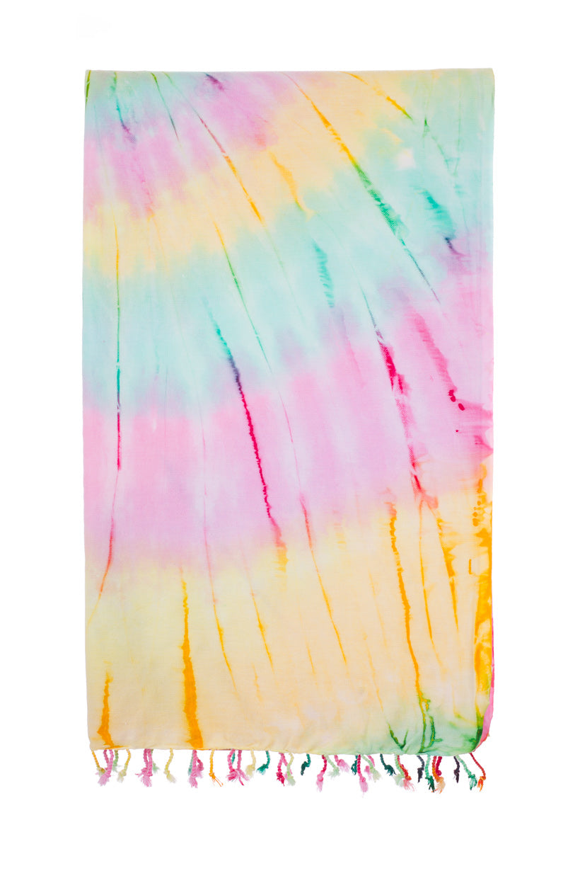 Vibrant Tie Dye Turkish Cotton Beach Towel - Soft, Absorbent & Quick-Drying - Perfect for Pool, Beach, Travel & Yoga
