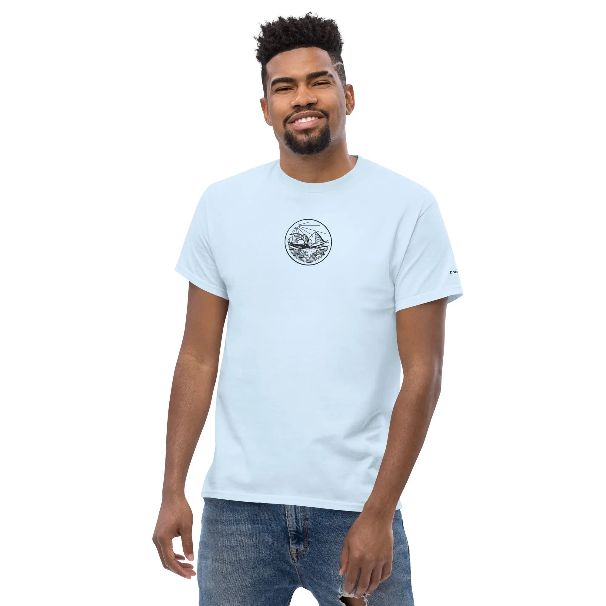 Designer Mountain Swimmer Graphic T-Shirt - Unisex Casual Tee for Men & Women | Perfect for Outdoor Adventures, Beach Trips, and Streetwear Fashion