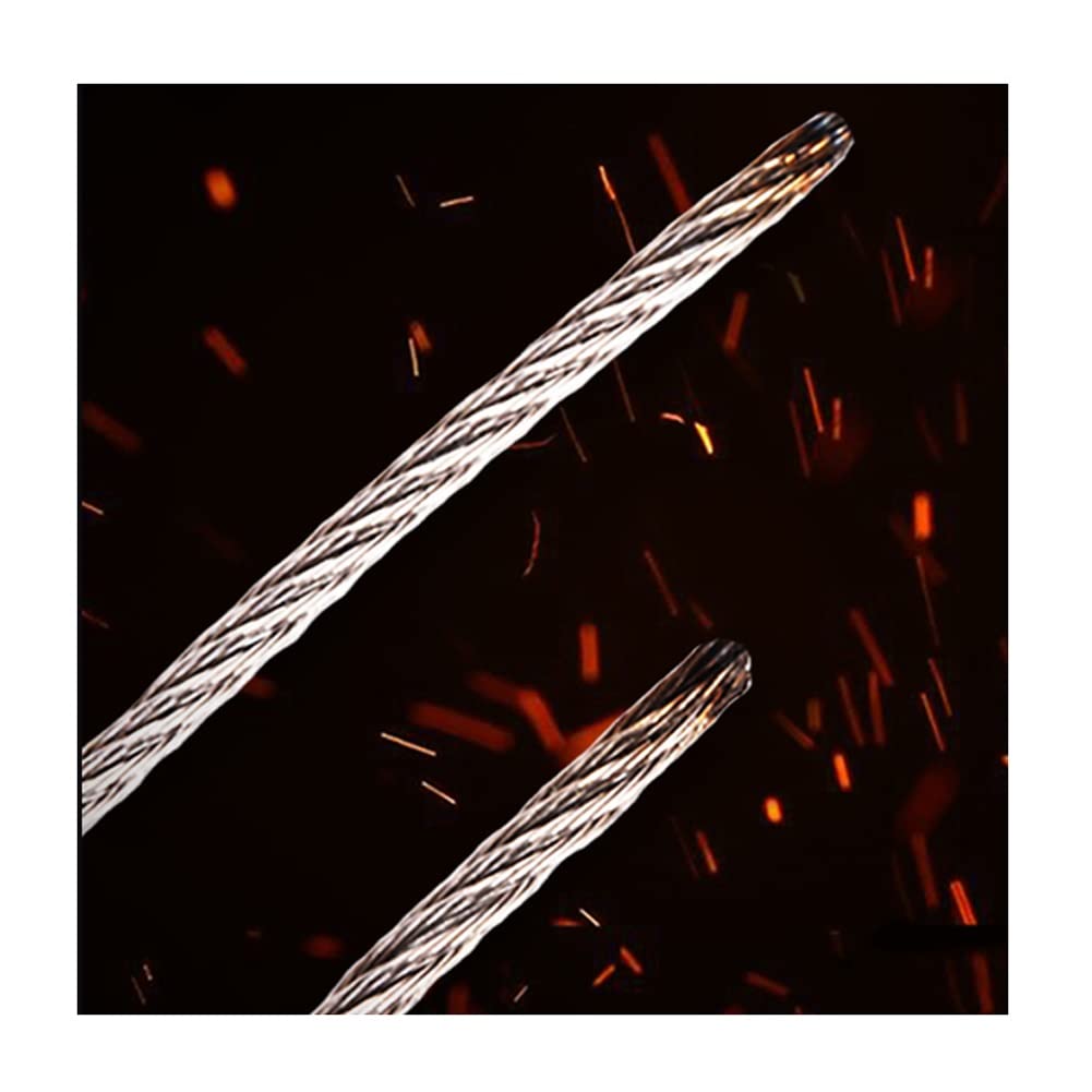 MAHFEI 3mm x 80m Stainless Steel Wire Rope Cable - Heavy Duty Anti-Rotation Wire Rope for Outdoor Use, Wire Railings, Fencing, Decking & DIY Projects (Includes 4 Card Heads) - Durable & Weather Resistant