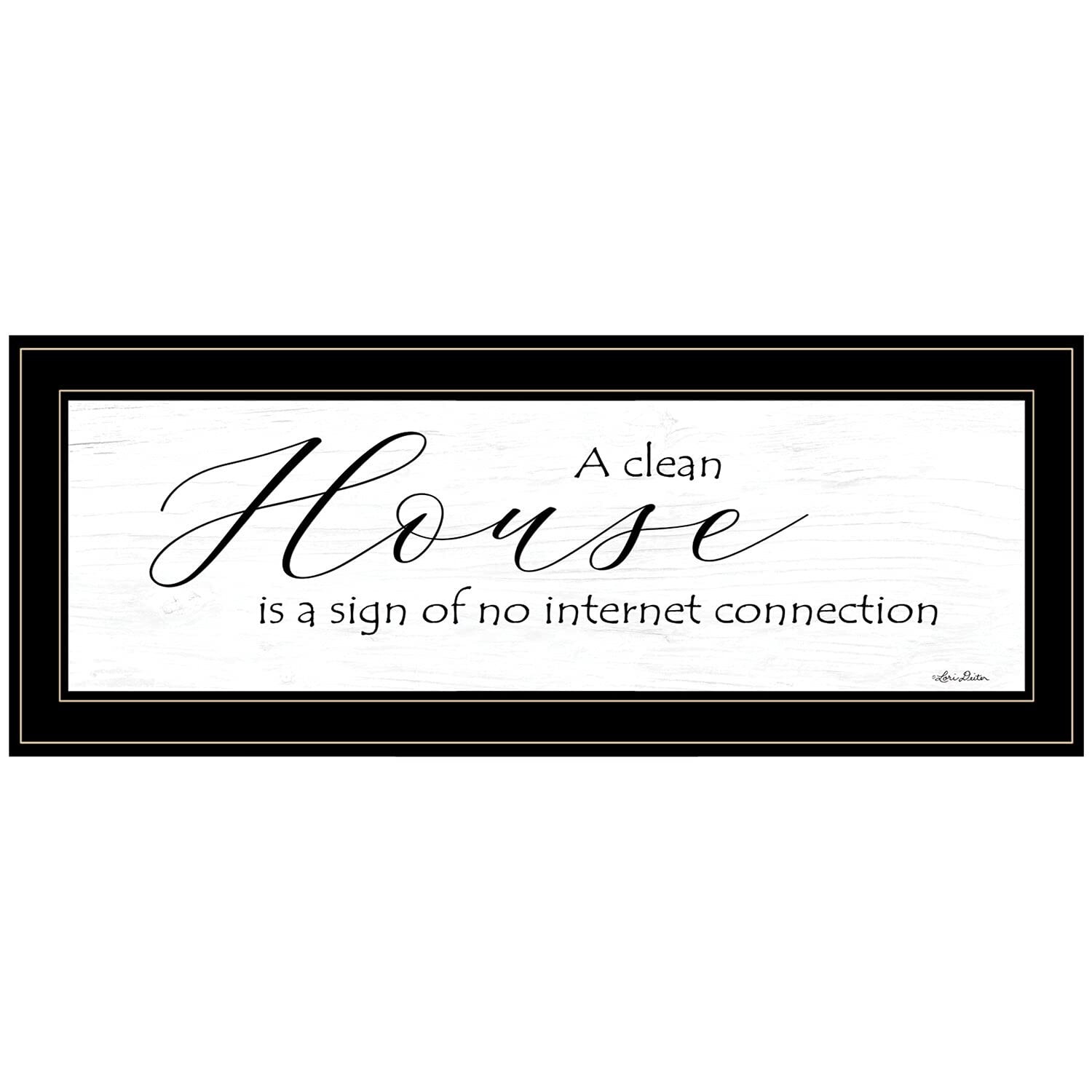 Lori Deiter 'A Clean House' Framed Wall Art Print - Ready to Hang Black Frame - Perfect for Living Room, Bedroom & Office Decor
