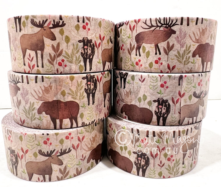 Deer Antlers & Horns Washi Tape for Scrapbooking, Bullet Journal, DIY Crafts - Decorative Japanese Paper Tape for Gift Wrapping, Planner Decor, Card Making