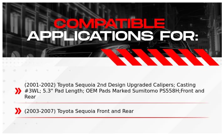 R1 Concepts Premium Ceramic Brake Pads and Rotors Kit - Front & Rear Brake System with Hardware - Fits 2001-2007 Toyota Sequoia - Perfect for Daily Driving, Towing, and Off-Road Adventures