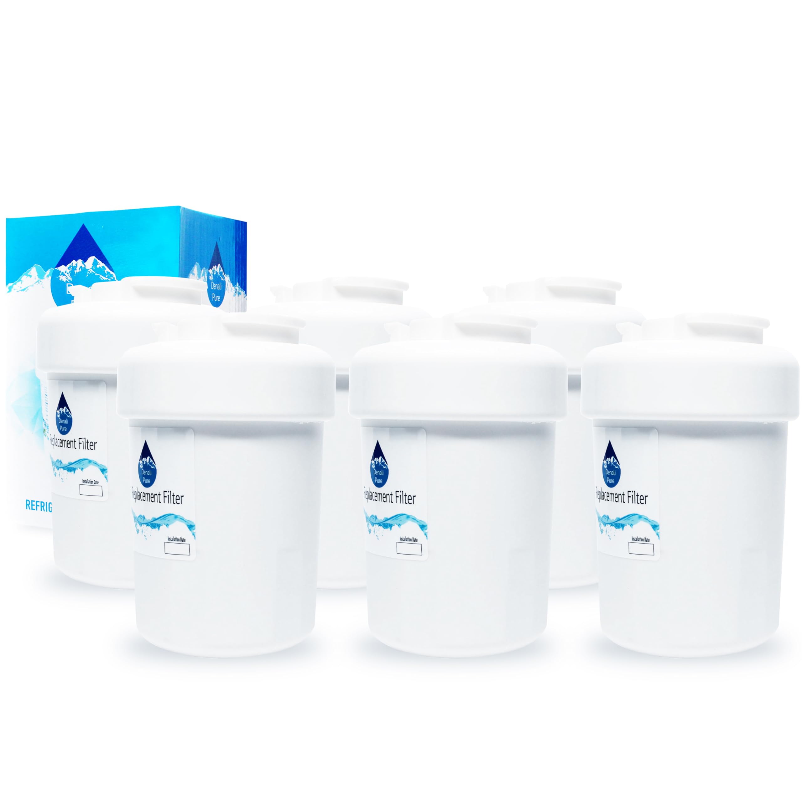 6-Pack GE GSS25LGPAWW Refrigerator Water Filter Replacement - Compatible with MWF & MWFP Cartridges for Clean Drinking Water - Perfect for Home, Office, and RV Use