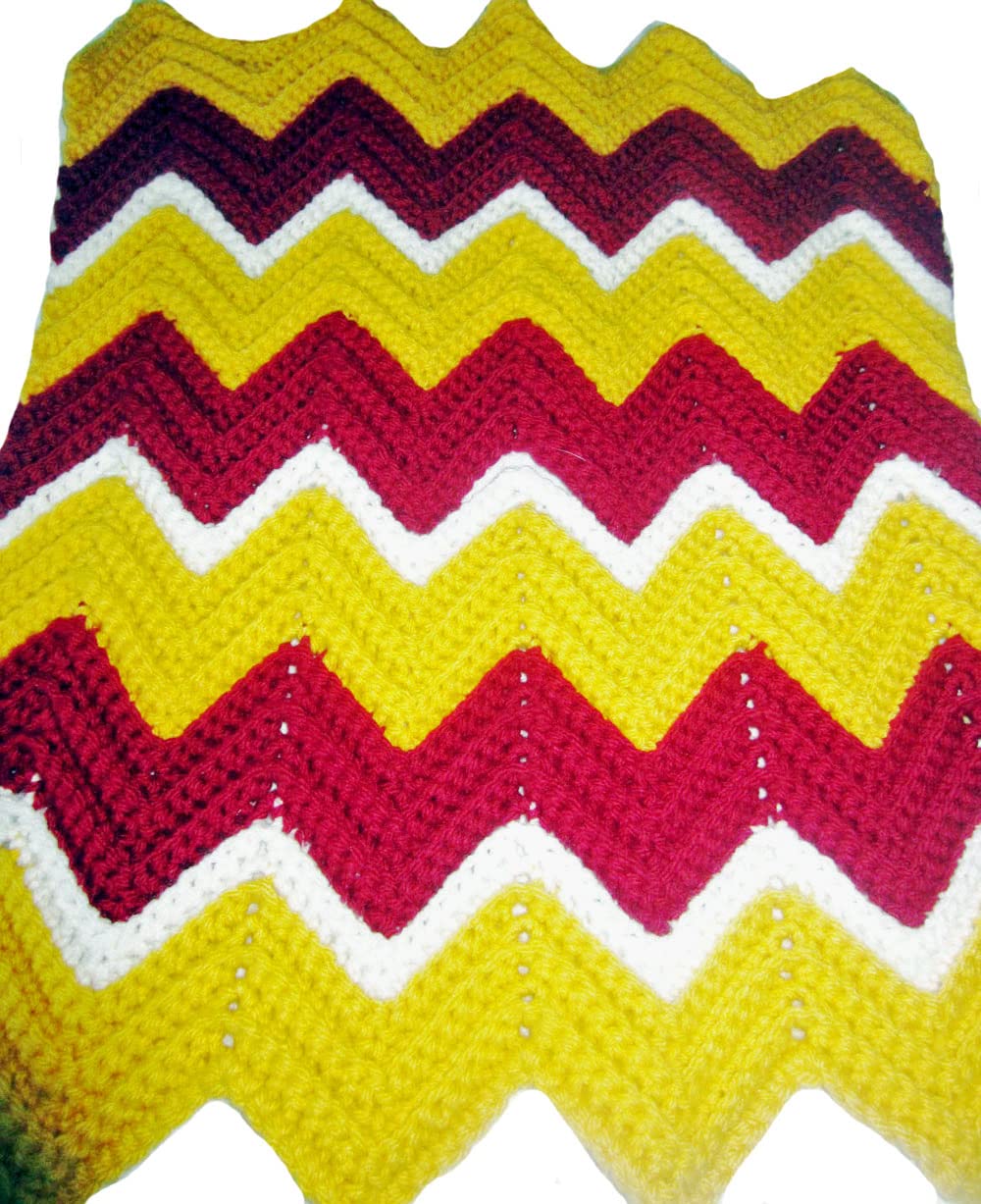 Crochet Baby Car Seat Blanket - Soft & Cozy Red, White & Mustard Blanket for Infant Car Seat - Perfect for Travel, Stroller & Nursery Use