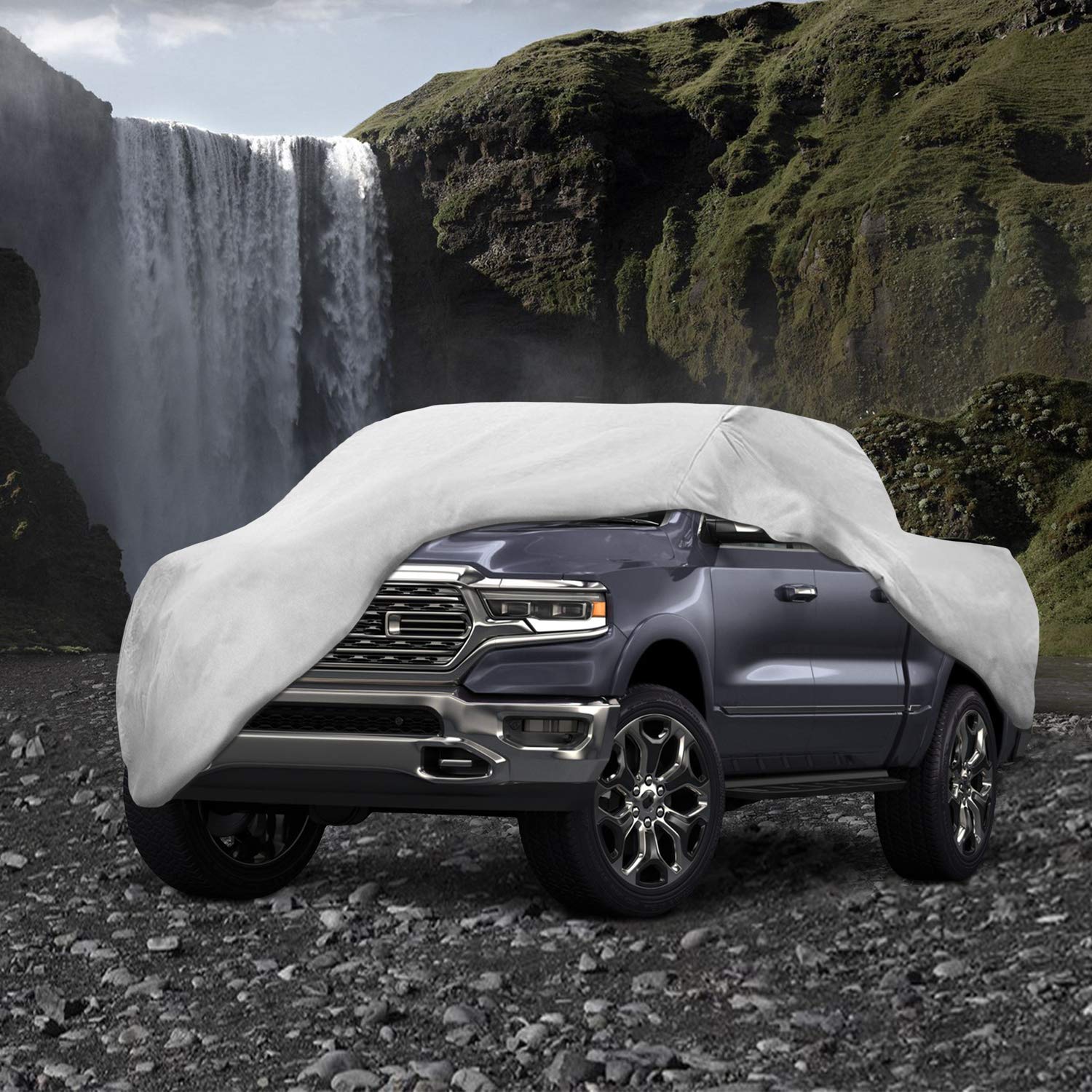 Motor Trend Heavy Duty Waterproof All Weather Truck Cover for Dodge Ram 1500 Crew Quad Cab - Indoor/Outdoor Protection, Winter Storage & Extreme Weather Protection - Perfect for Parking, Travel & Long-Term Vehicle Storage