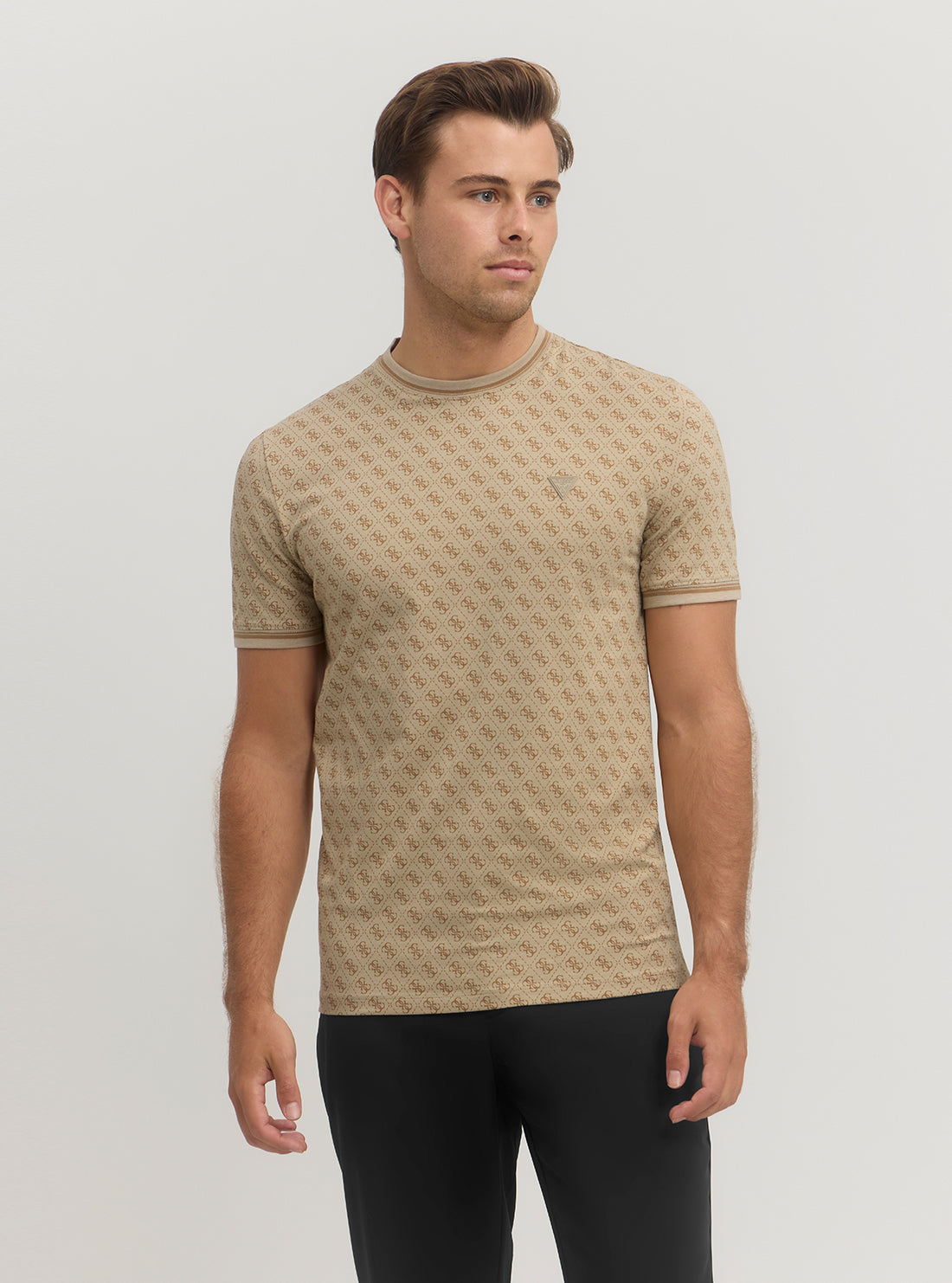 Eco-Friendly Beige Marshall Active T-Shirt for Men - Comfortable & Breathable Cotton Tee for Gym, Workout, and Casual Wear