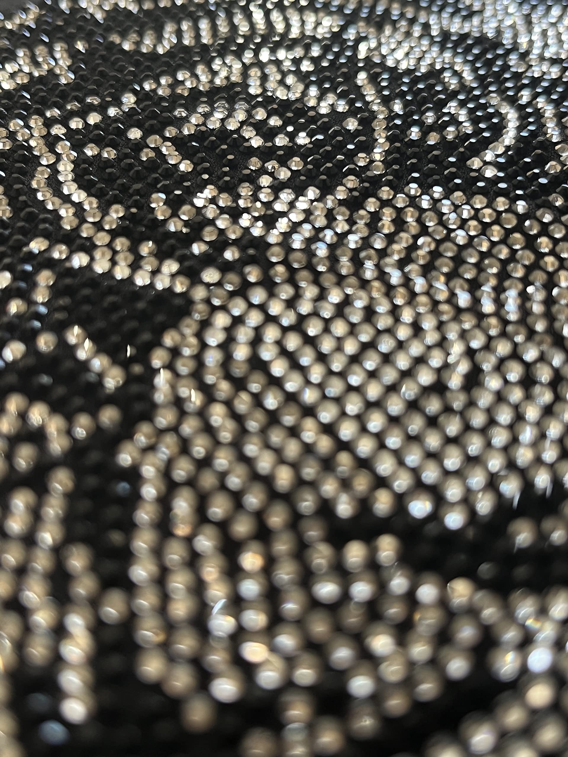 Silver Black Rhinestones Tiger Iron-On Heat Transfer Design for T-Shirts & DIY Crafts - Perfect for Custom Apparel, DIY Projects & Fashion Accessories