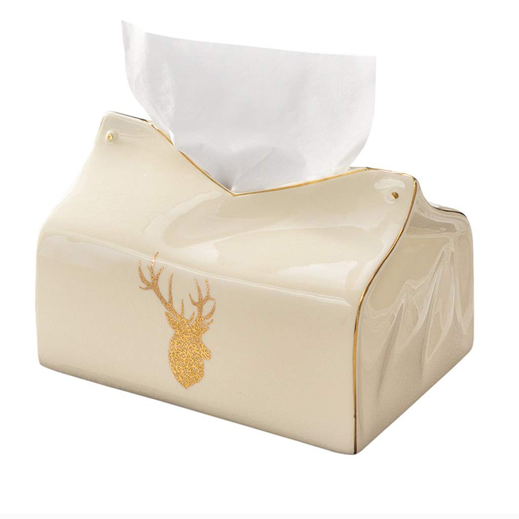 Ceramic Tissue Box Holder - Creative Rectangle Design with Ice Crack Pattern, Facial Tissues & Napkin Storage Box for Living Room, Bedroom, Dining Table & Coffee Table - Perfect Home Decor & Household Organization Accessory