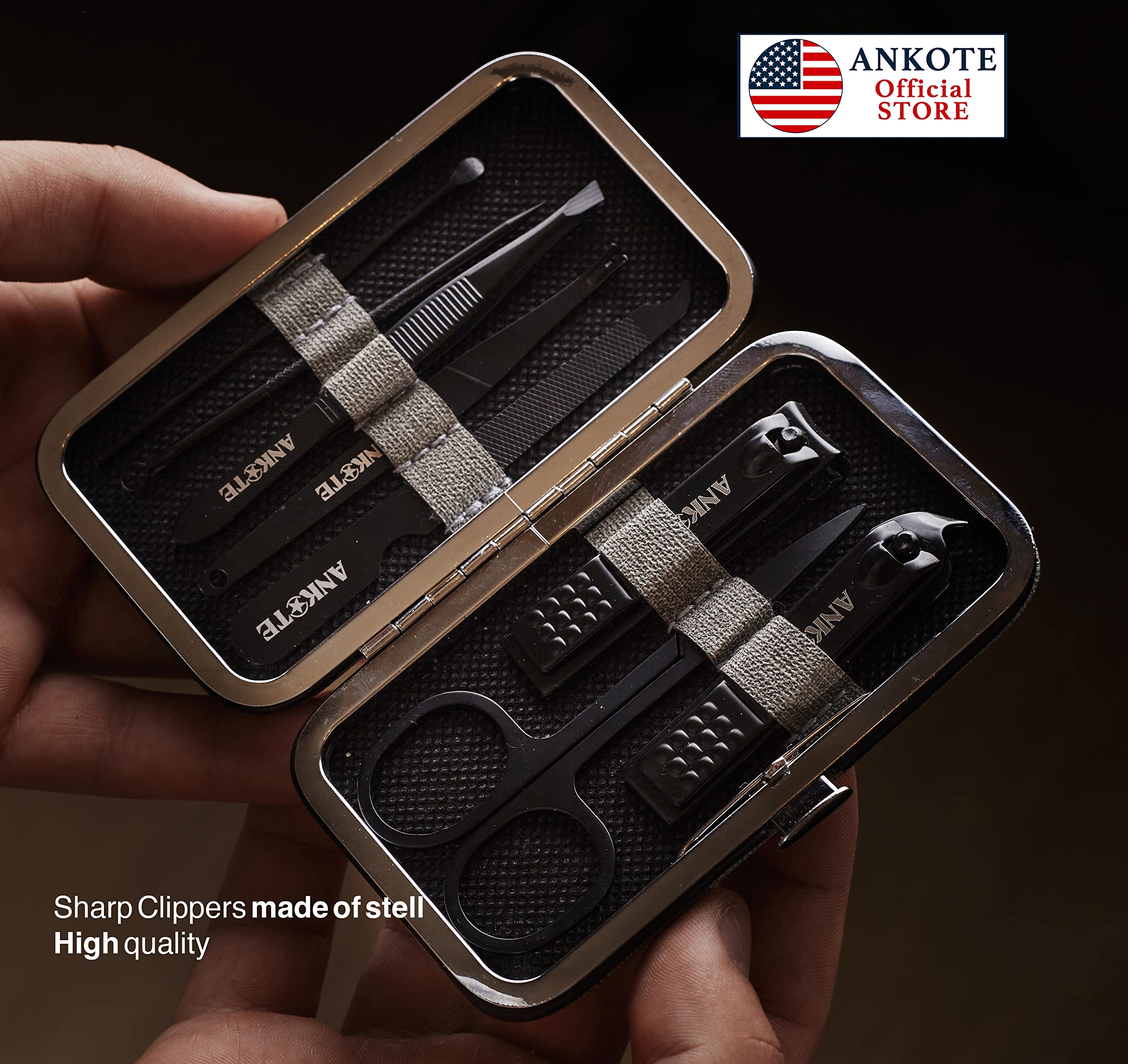 8-in-1 Professional Manicure & Pedicure Kit for Women & Men - Cuticle Care, Nail Cleaning & Grooming Set - Travel Friendly Toe Nail & Hand Nail Care Kit - Perfect for Home, Salon, Travel & Gift Giving