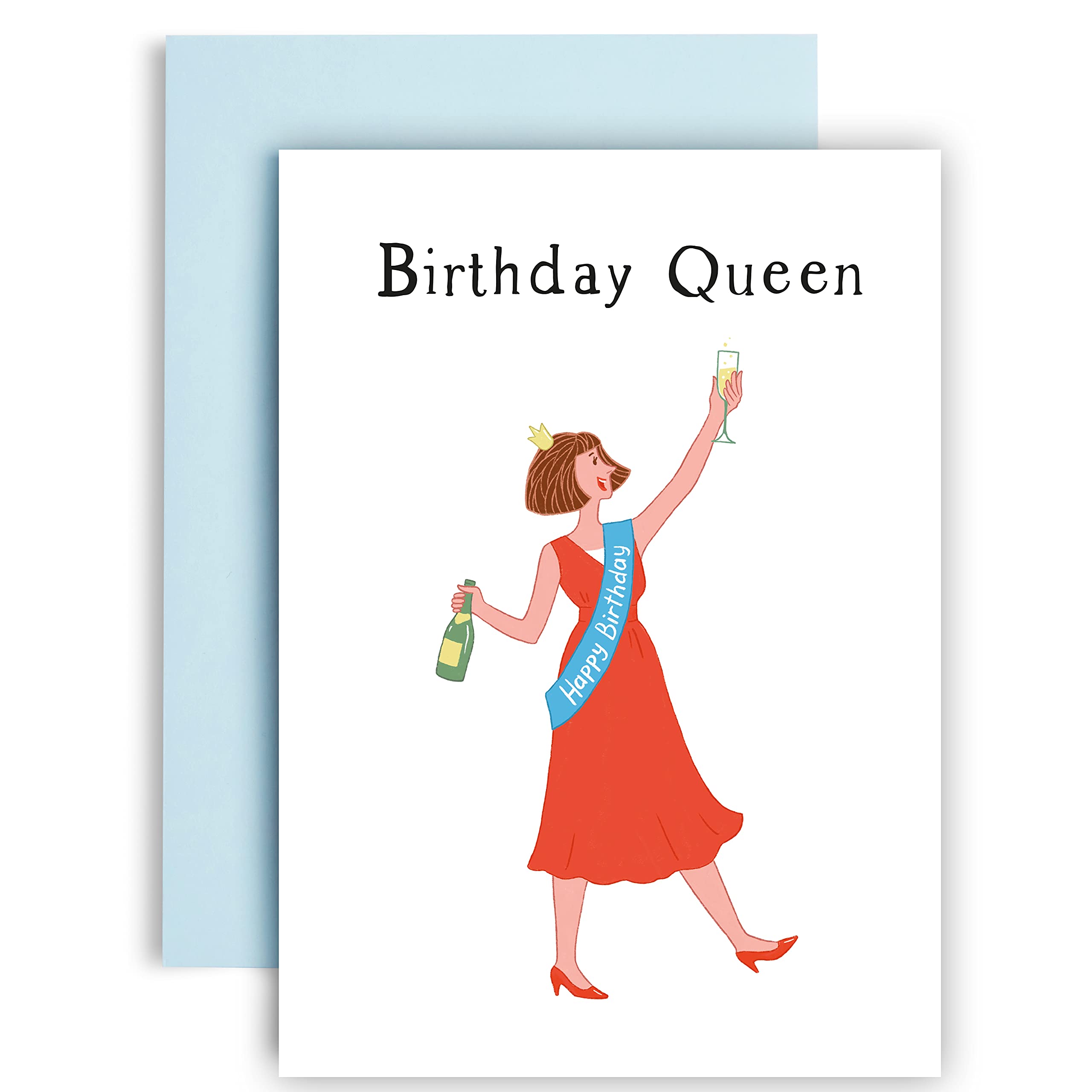 Huxters ‘Birthday Queen’ A5 Funny Birthday Card for Women - Sassy & Unique Greeting Card with Envelope - FSC Certified Eco-Friendly Paper - Perfect for Wives, Girlfriends & Best Friends Birthday Gifts