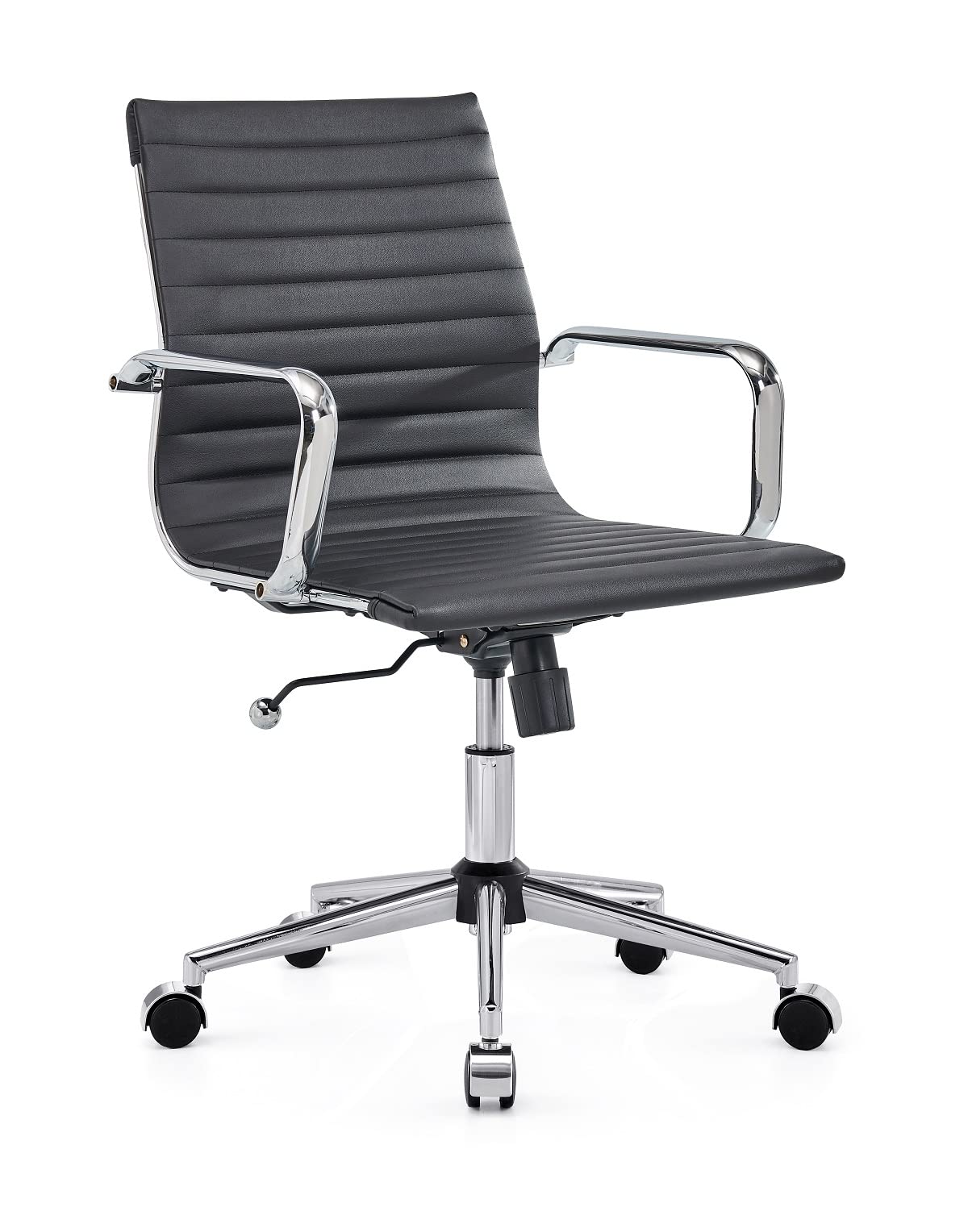 Ergonomic Black Modern Office Chair with Adjustable Lumbar Support & Armrests - Comfortable Desk Chair for Home Office, Gaming, and Workspaces