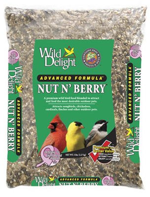 Wild Delight 366050 5 Lb Nut N' Berry Bird Food - Premium Wild Bird Seed Mix with Nuts & Berries for Cardinals, Blue Jays & Woodpeckers - Perfect for Backyard Bird Feeders & Wildlife Watching
