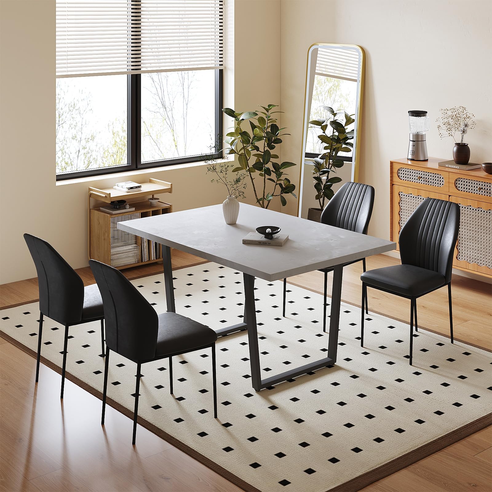 Space-Saving Rectangular Dining Table - Thickened MDF Kitchen Table for Small Spaces | Durable & Sturdy Design for Home, Restaurant & Office Use | Perfect for Dining Rooms, Kitchens & Compact Living Areas