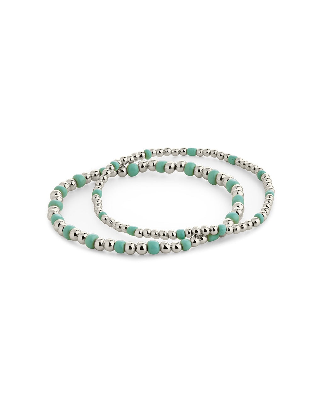 Stylish Misty Beaded Stretch Bracelet Set of 2 - Trendy Boho Jewelry for Women - Perfect for Parties, Weddings & Everyday Wear