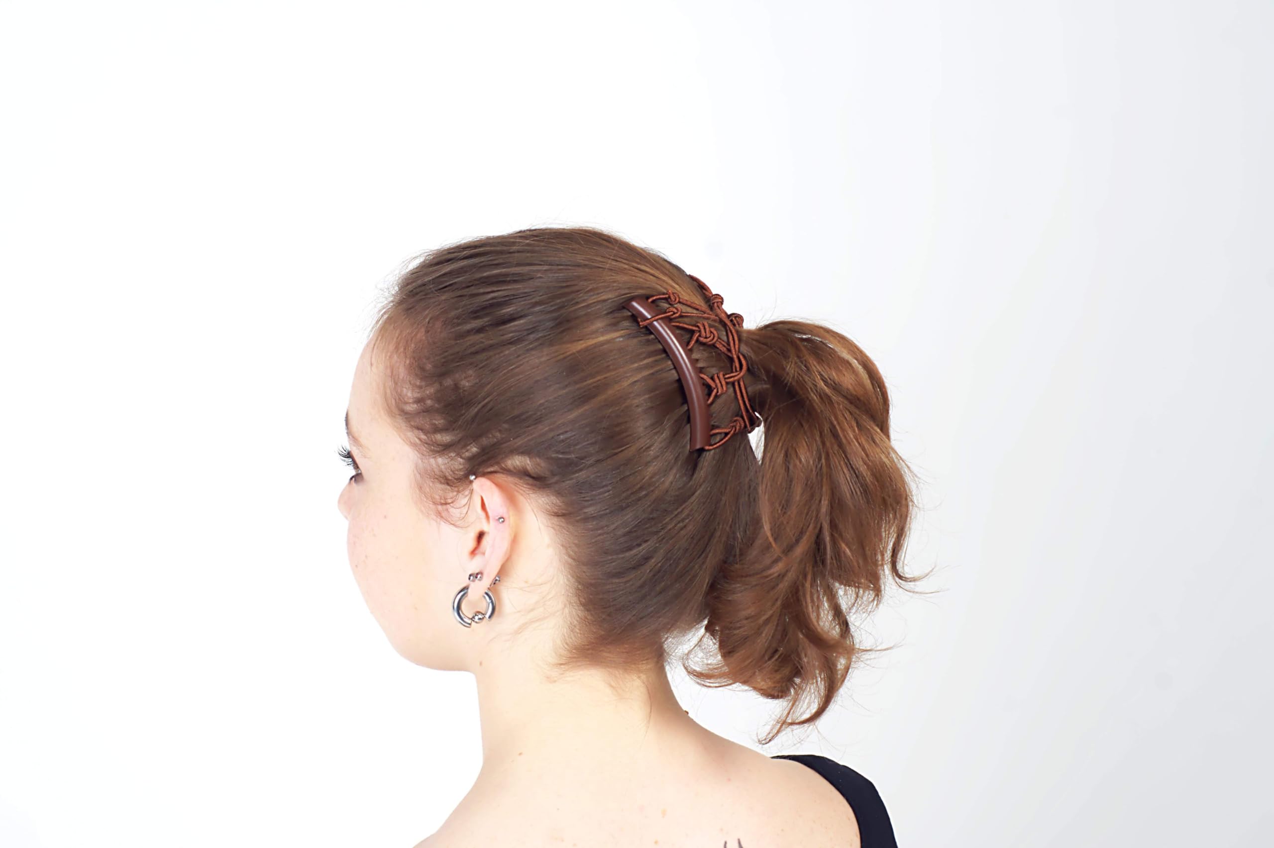 Original Comfy Comb - Double Sided Hair Brush for Fine, Thin & Wavy Hair - Easy Ponytail & Updo Hairstyles - Long Lasting Hold - Pretzel Brown - Perfect for Daily Styling, Salon Looks & Special Occasions