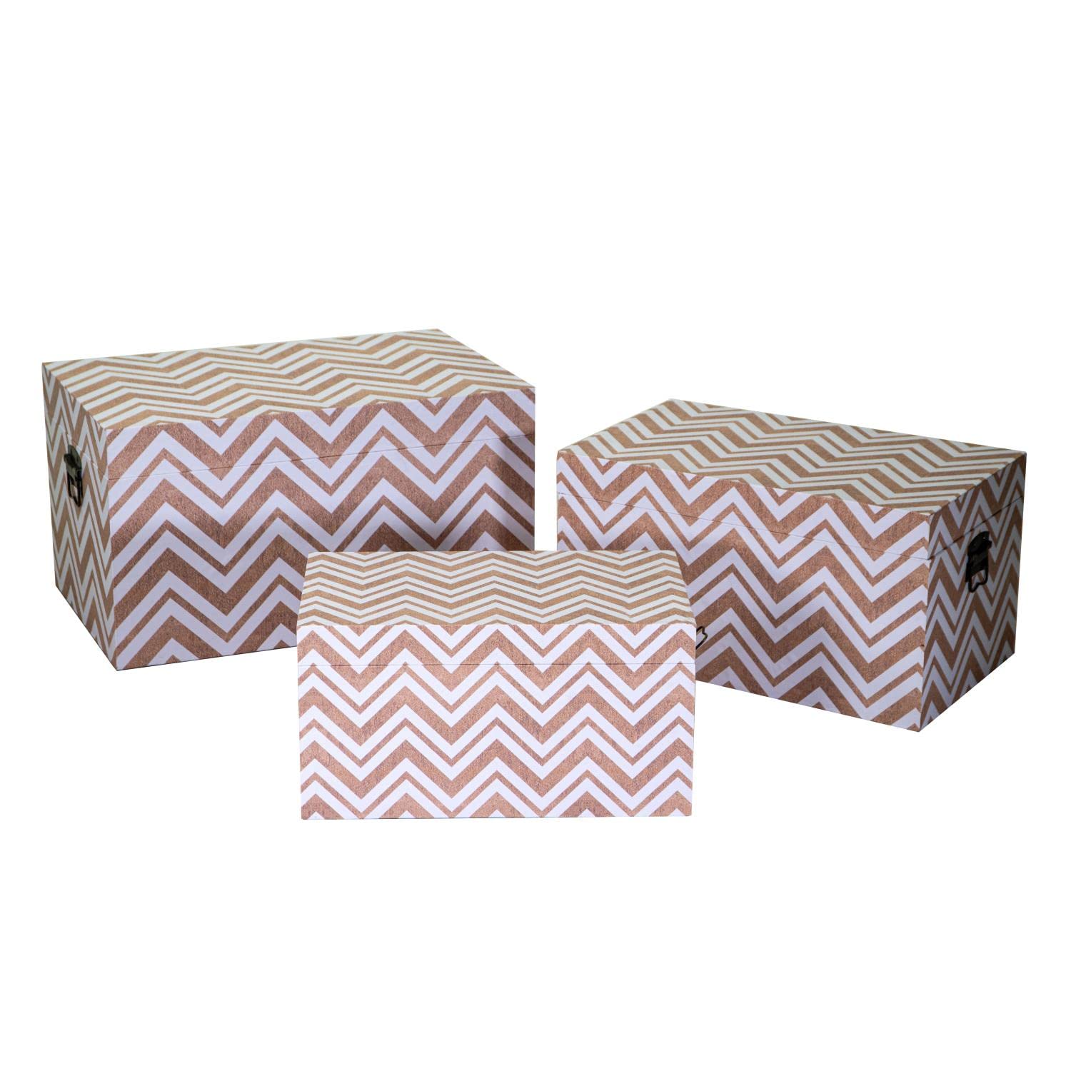 Premium Faux Leather Storage Box Set of 3 - Medium Size Gold Jewelry Organizer for Home Decor, Office Supplies & Gift Packaging