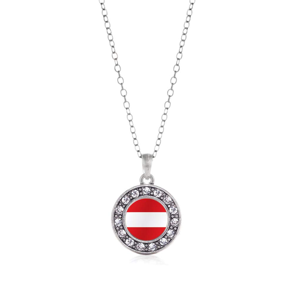 Inspired Silver - 18 Inch Sterling Silver Circle Charm Necklace with Cubic Zirconia Jewelry for Women, Elegant Layering Necklace for Daily Wear & Special Occasions