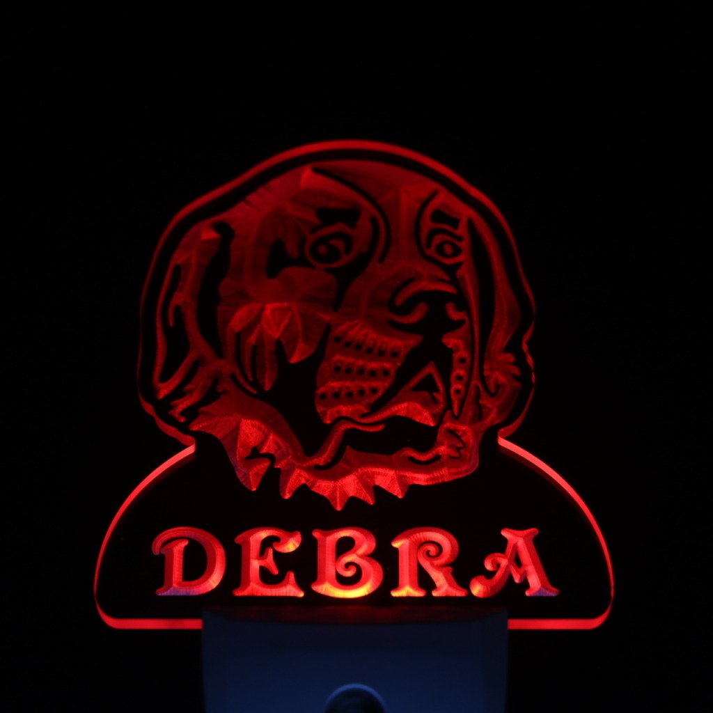 ADVPRO WS1085-TM Personalized Saint Bernard Night Light with Name - LED Sign with Day/Night Sensor for Kids Room, Nursery & Bedroom Decor