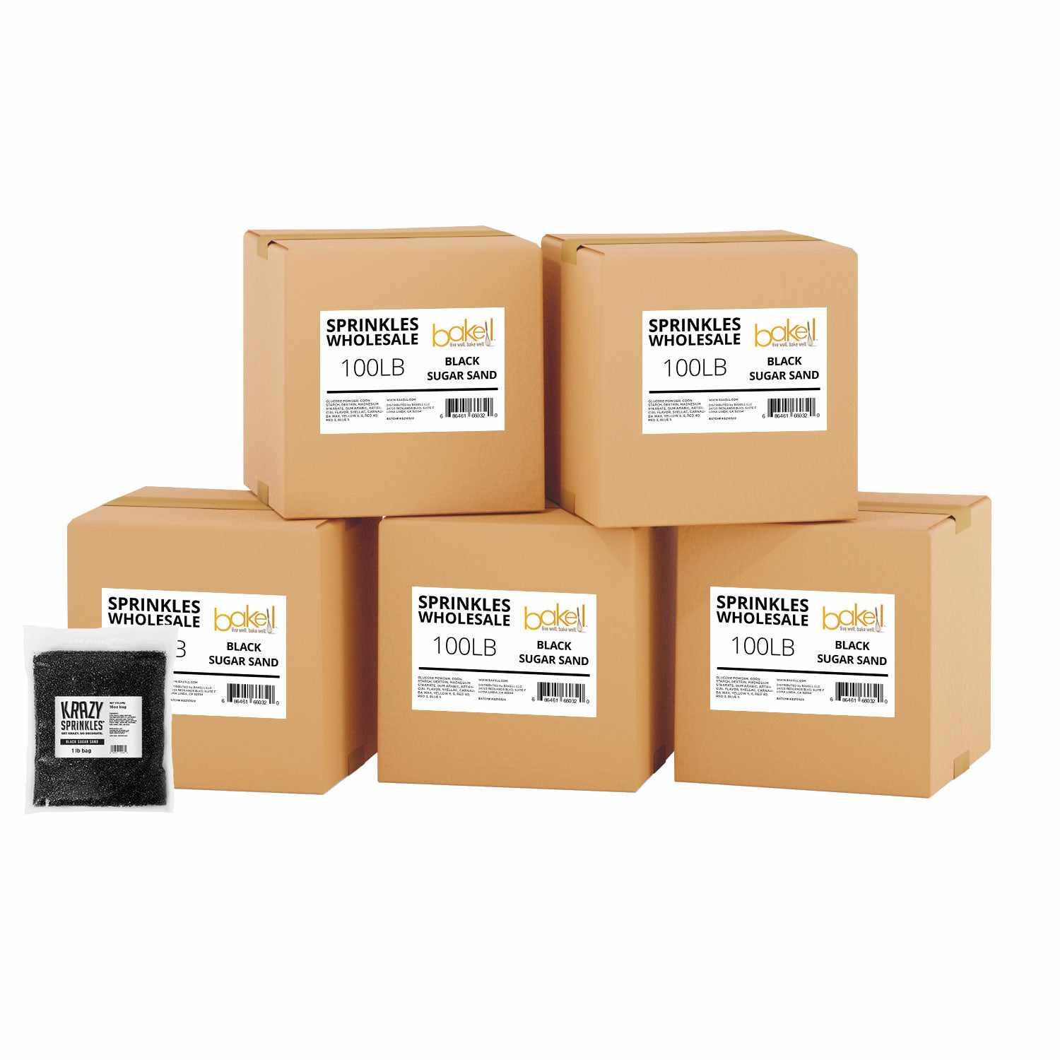 Black Sugar Sand Bulk Pack - 50 lbs Case | Perfect for Baking, DIY Crafts & Spa Treatments
