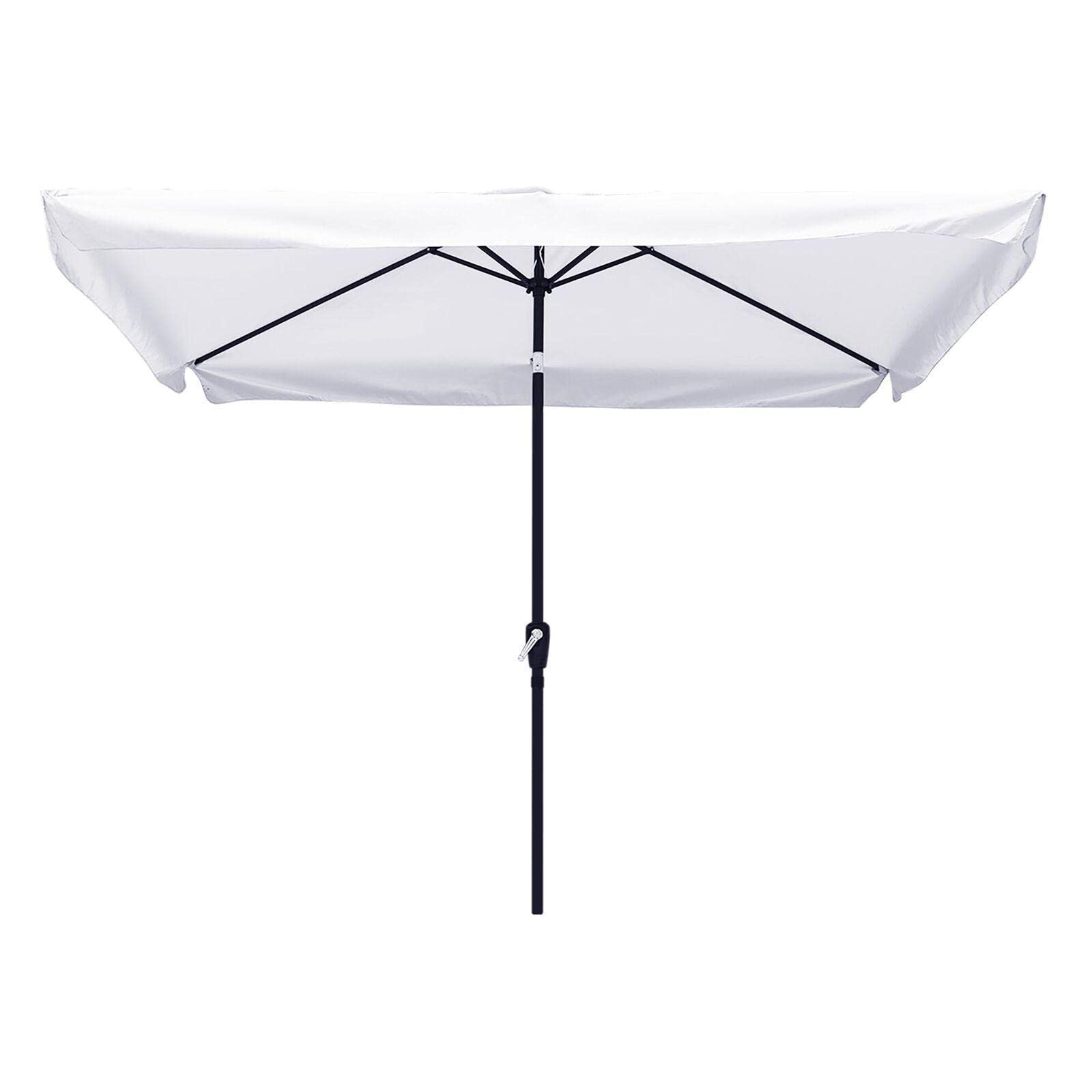 10x6.5ft Rectangle Aluminum Outdoor Patio Umbrella with Crank & Tilt - Sunshade for Backyard, Poolside, and Garden - Durable Market Umbrella for Patio Decor and Outdoor Relaxation