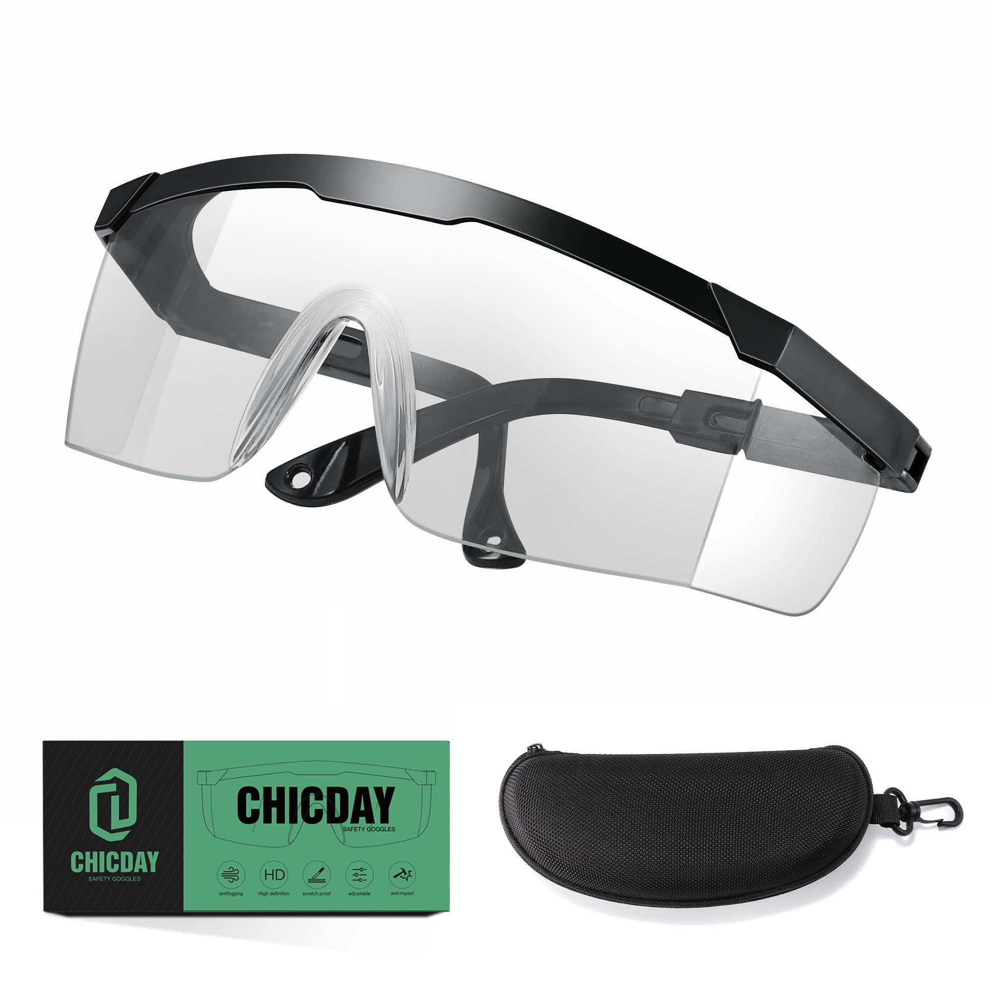 Safety Goggles Over Glasses - Anti Fog Protective Eyewear for Lab Work & Chemistry | ANSI Certified Eye Protection for Professionals & DIY Projects