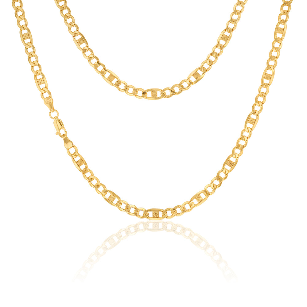 9 Carat Silver Filled Figaro Chain 120 Gauge 50cm - Elegant Jewelry for Women & Men, Perfect for Necklaces, Bracelets & Gifts