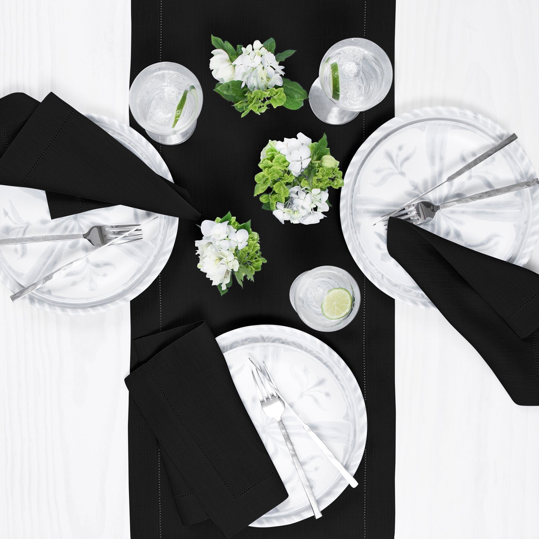 Elegant Classic Hemstitch Table Runner - Premium Linen Dining Table Decor for Weddings, Holidays & Home Decor